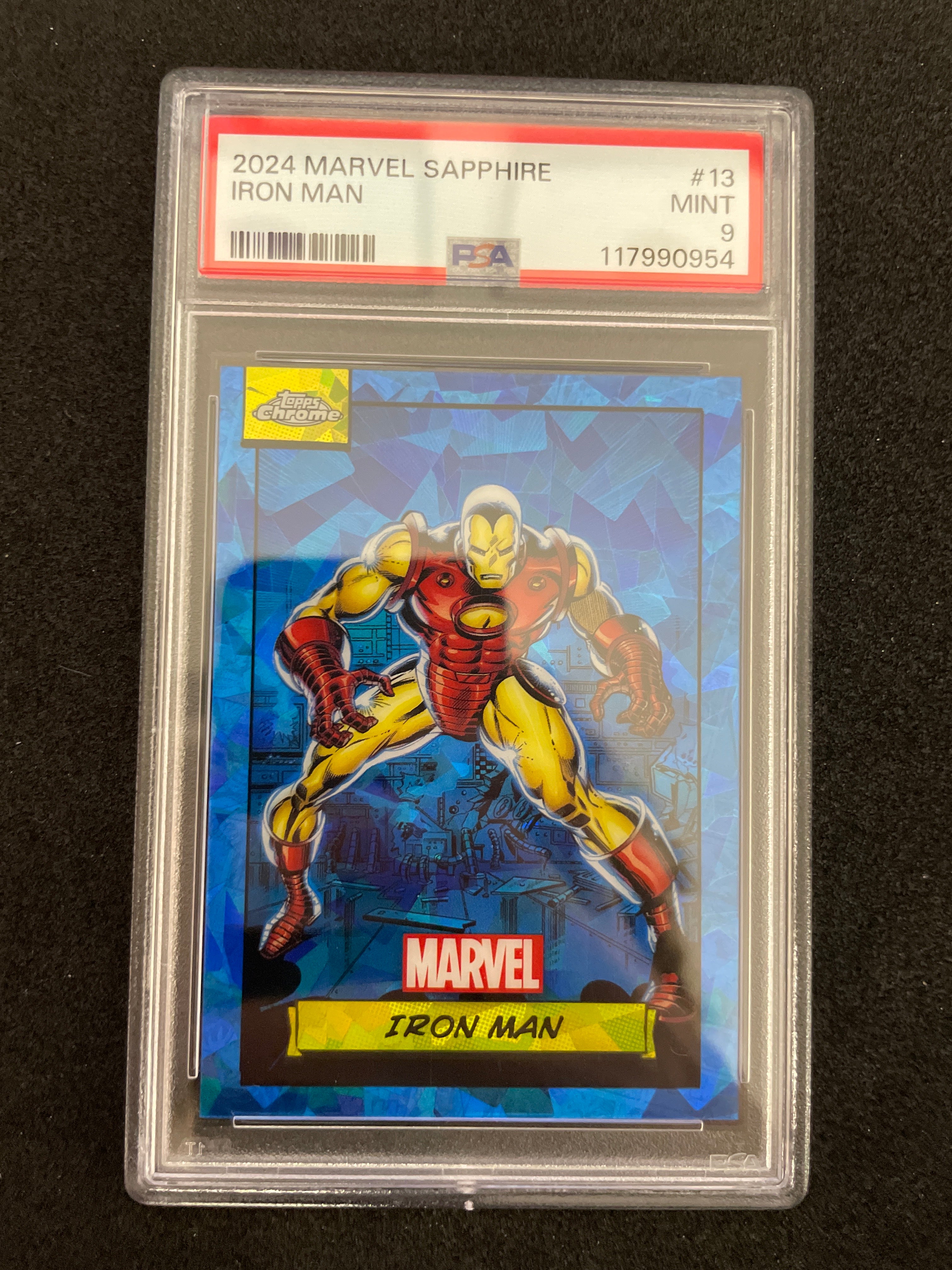 2024 Marvel Sapphire Iron Man PSA 9 MINT