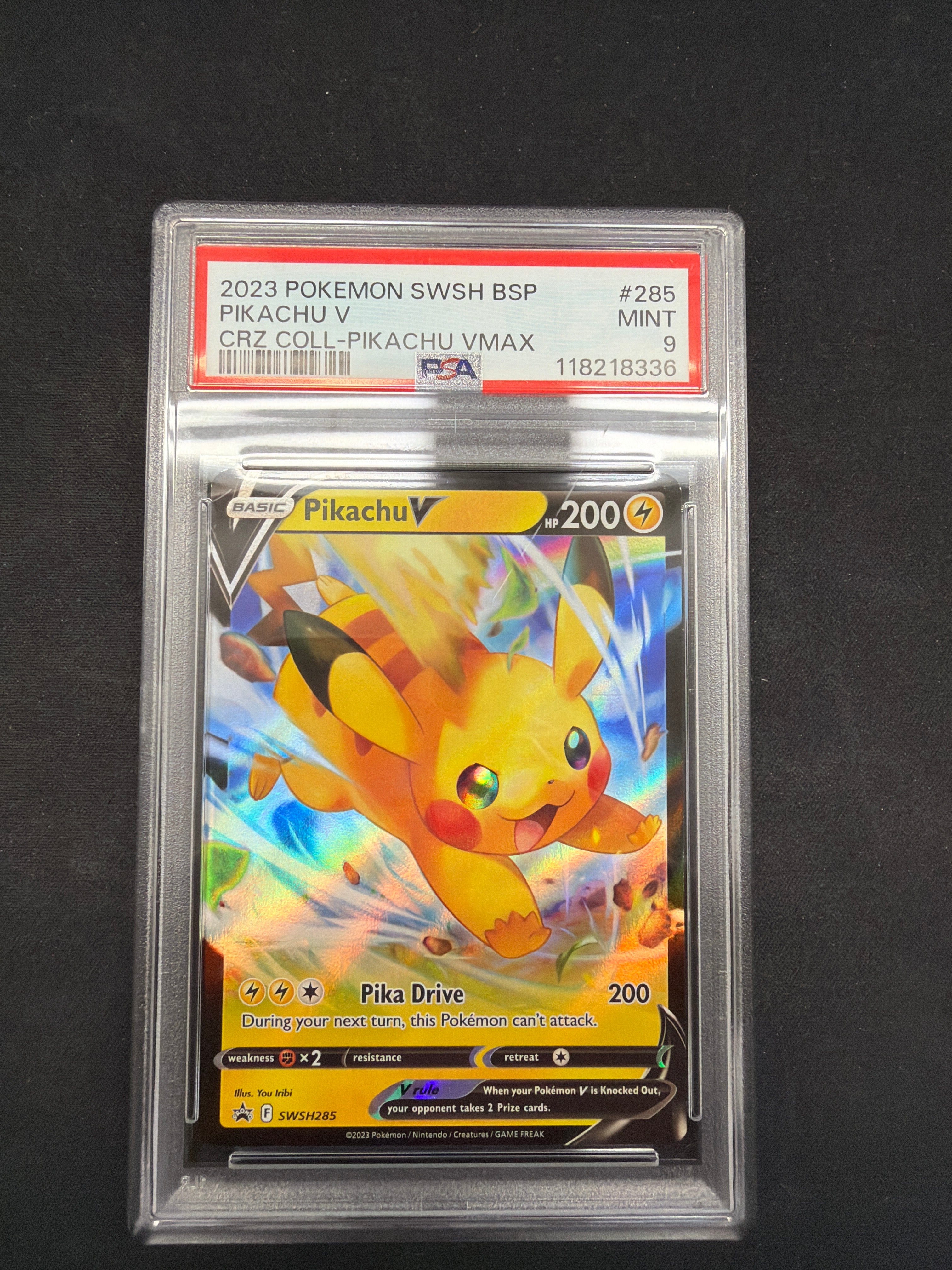 2023 Pokémon SWSH BSP Pikachu V CRZ Coll-Pikachu Vmax PSA MINT 9