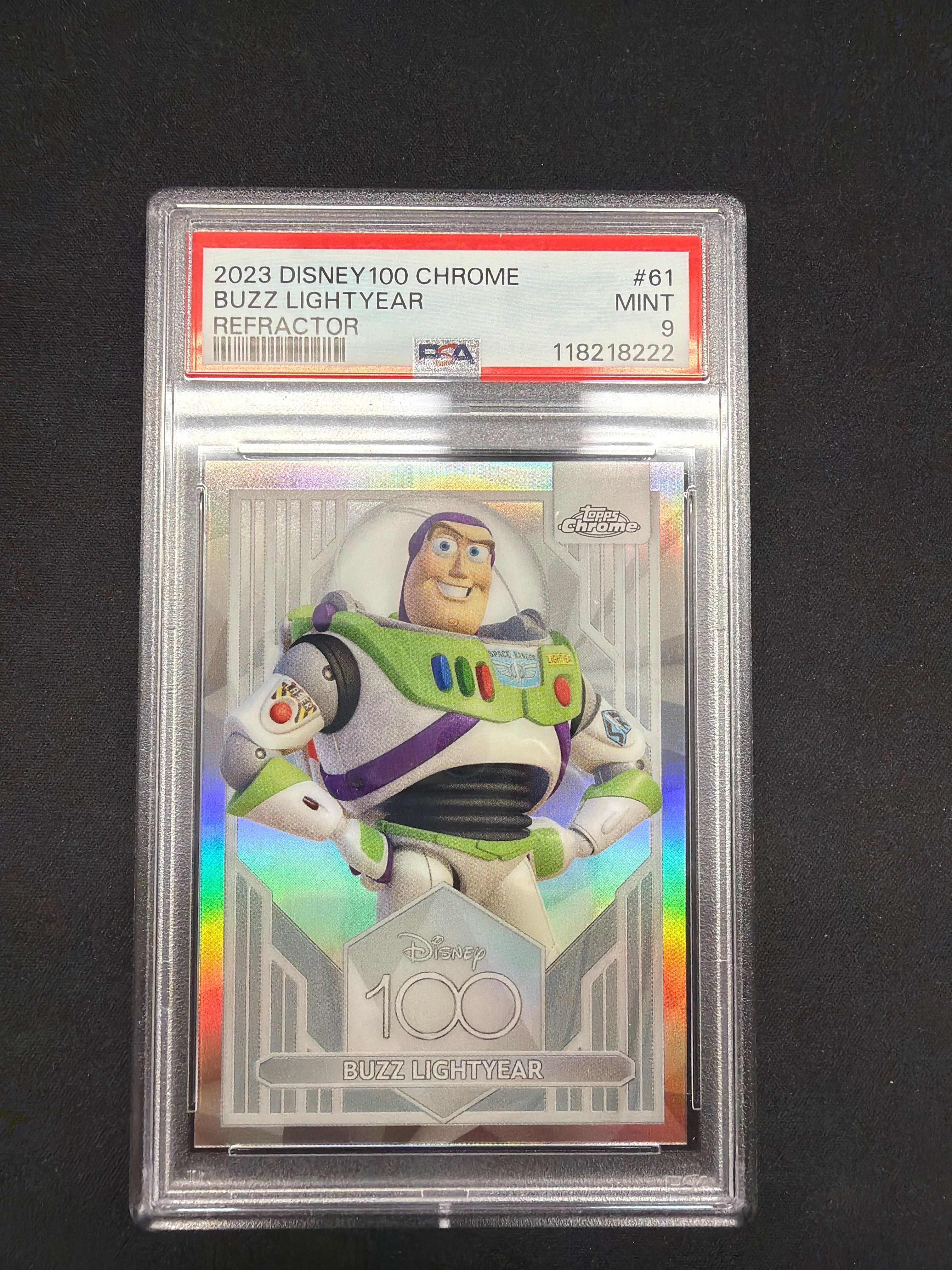 2023 Disney 100 Chrome Buzz Lightyear Refractor PSA MINT 9