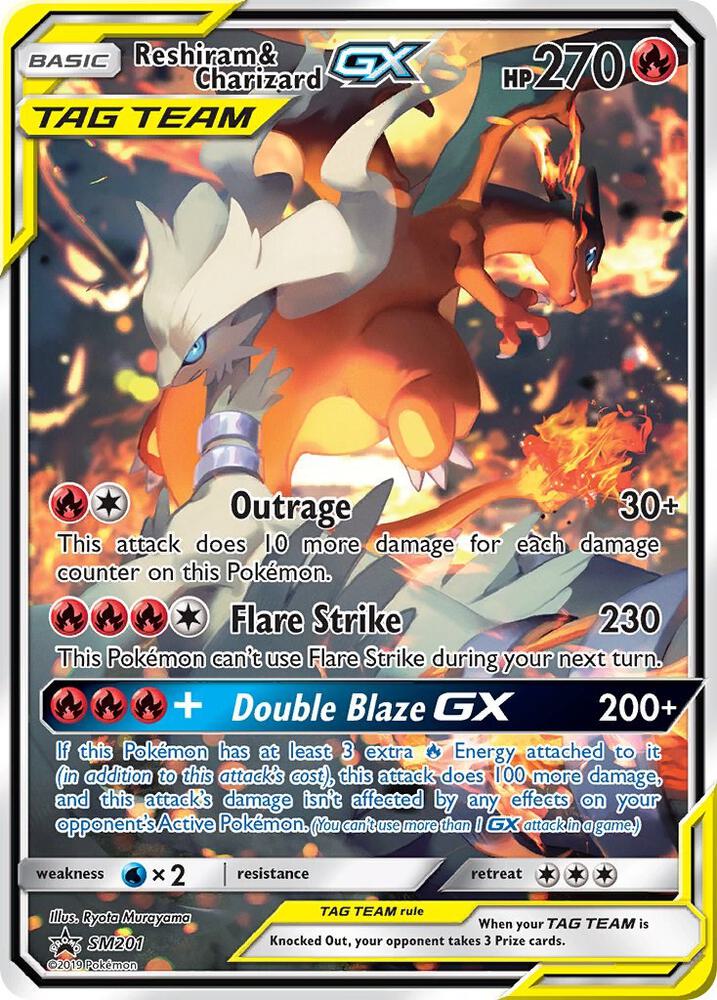 Reshiram & Charizard GX - SM201 (SMP SM201)
