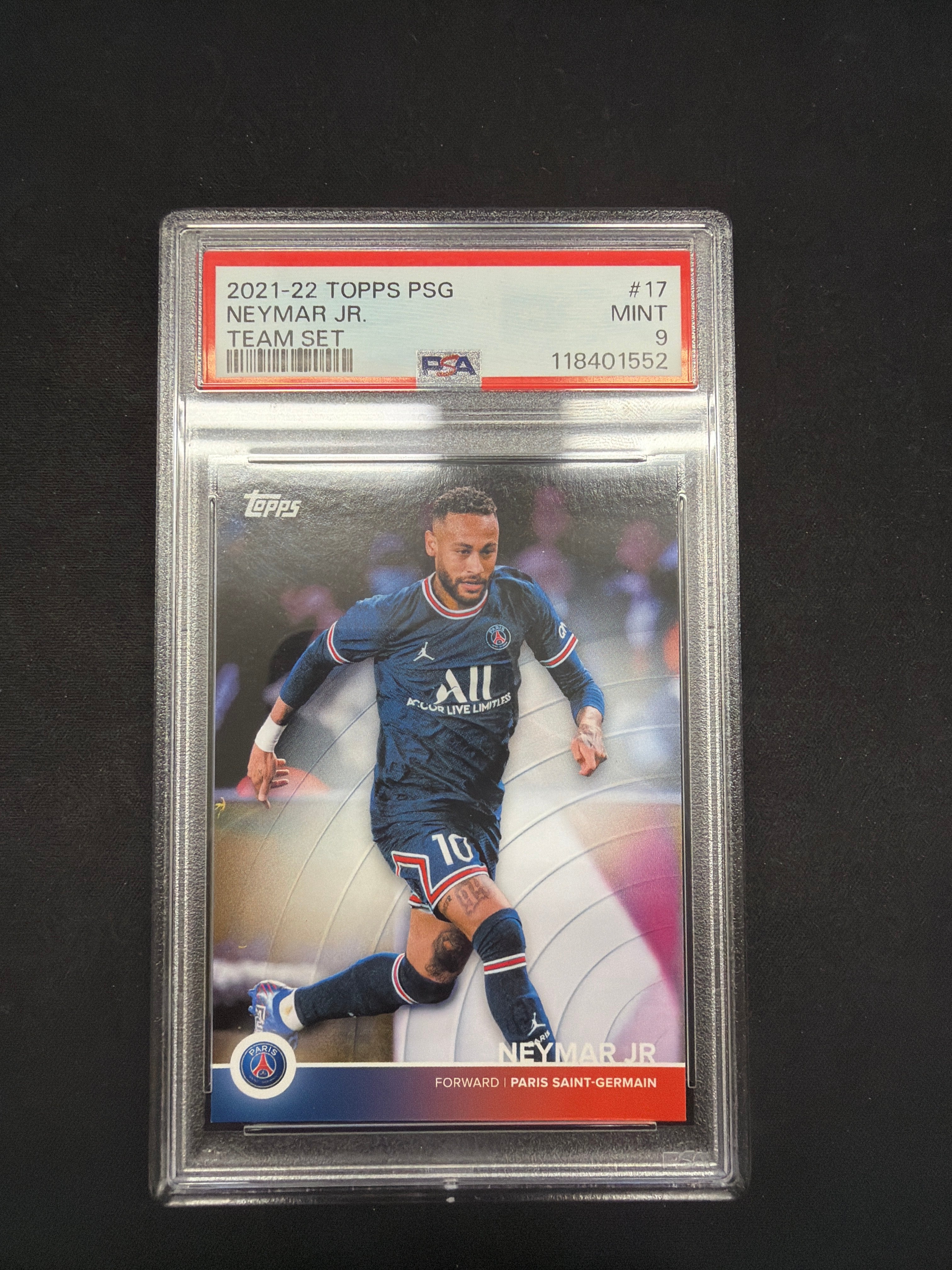 2021-22 Topps PSG Neymar Jr Team Set PSA MINT 9