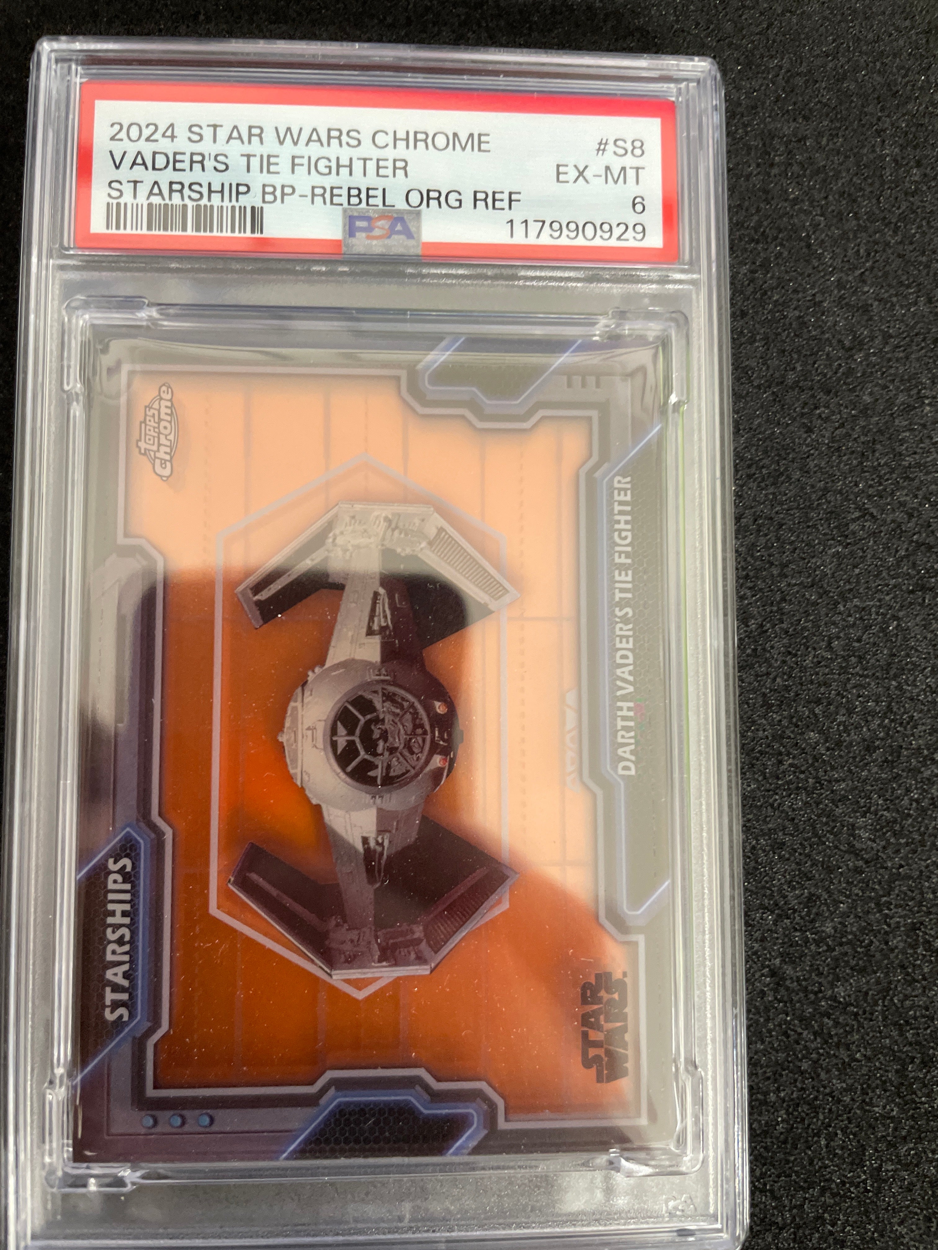 2024 Star Wars Chrome Vader’s Tie Fighter Starship BP-Rebel Orange Ref EX-MT PSA 6 /26