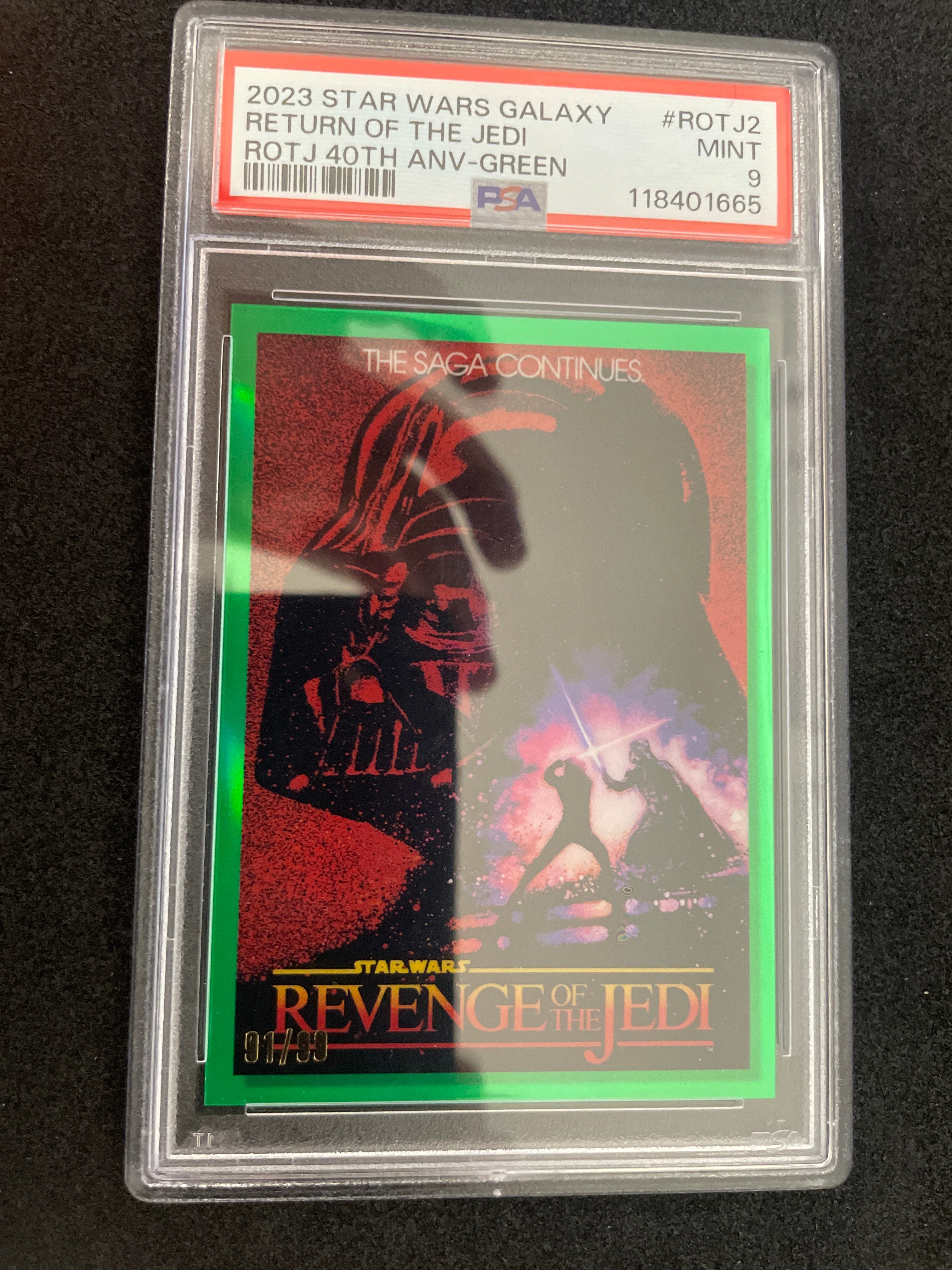 2023 Star Wars Galaxy Return Of The Jedi ROTJ 40th ANV-Green MINT PSA 9 /99