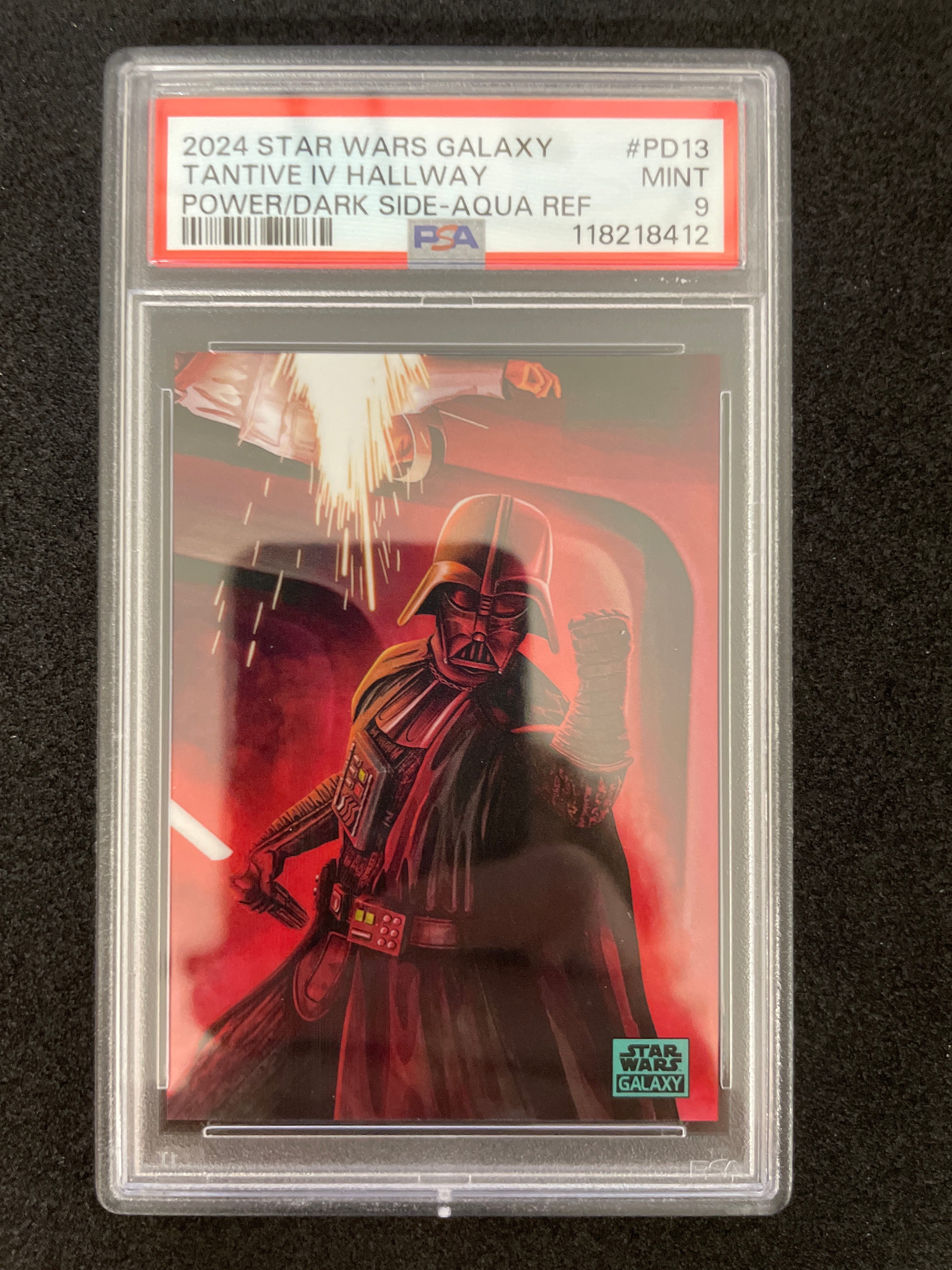 2024 Star Wars Galaxy Tantive IV Hallway Power/Dark Side-Aqua refractor MINT PSA 9 /199