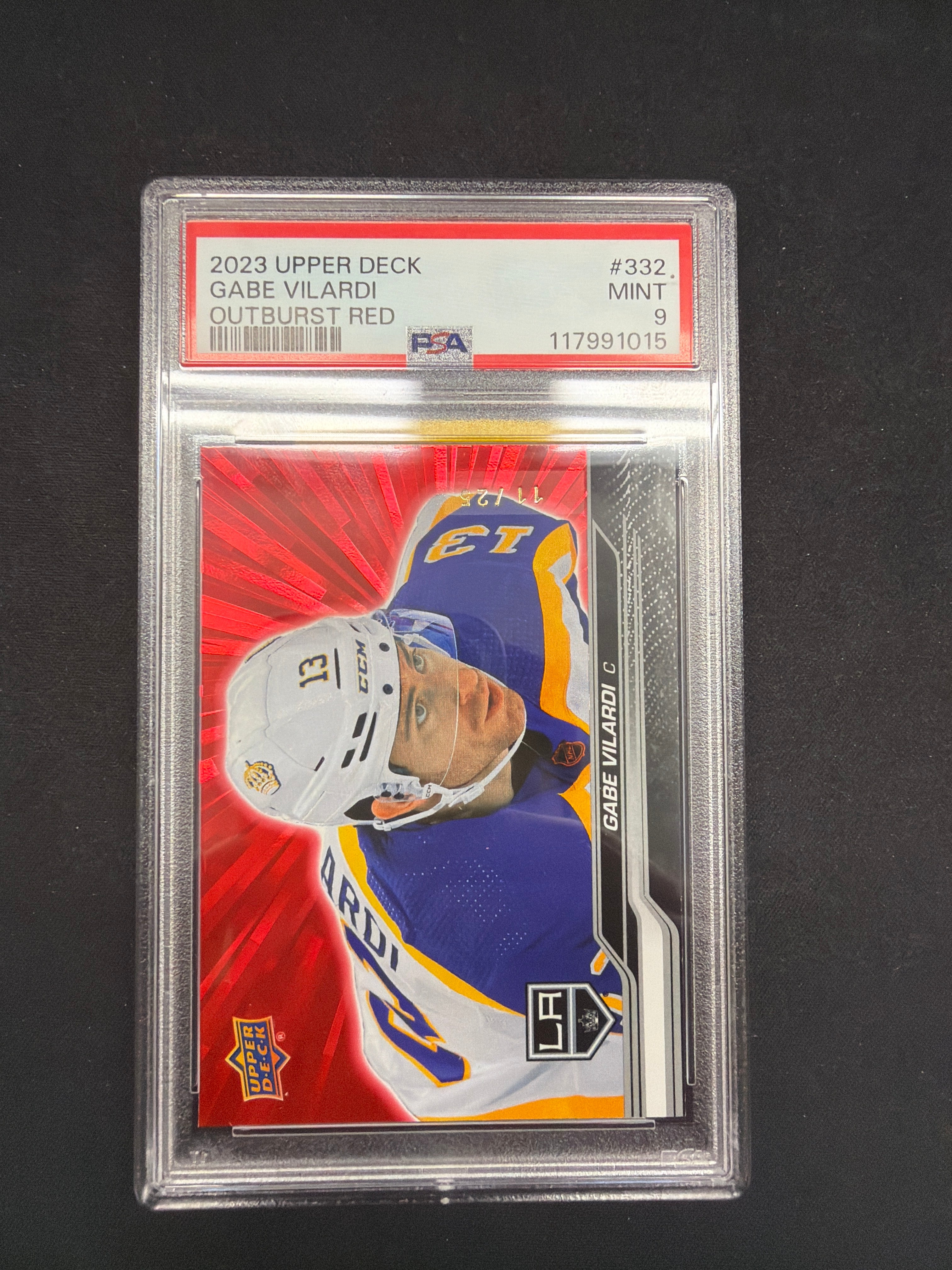 2023 Upper Deck Gabe Vilardi Outburst Red PSA Mint 9 /25