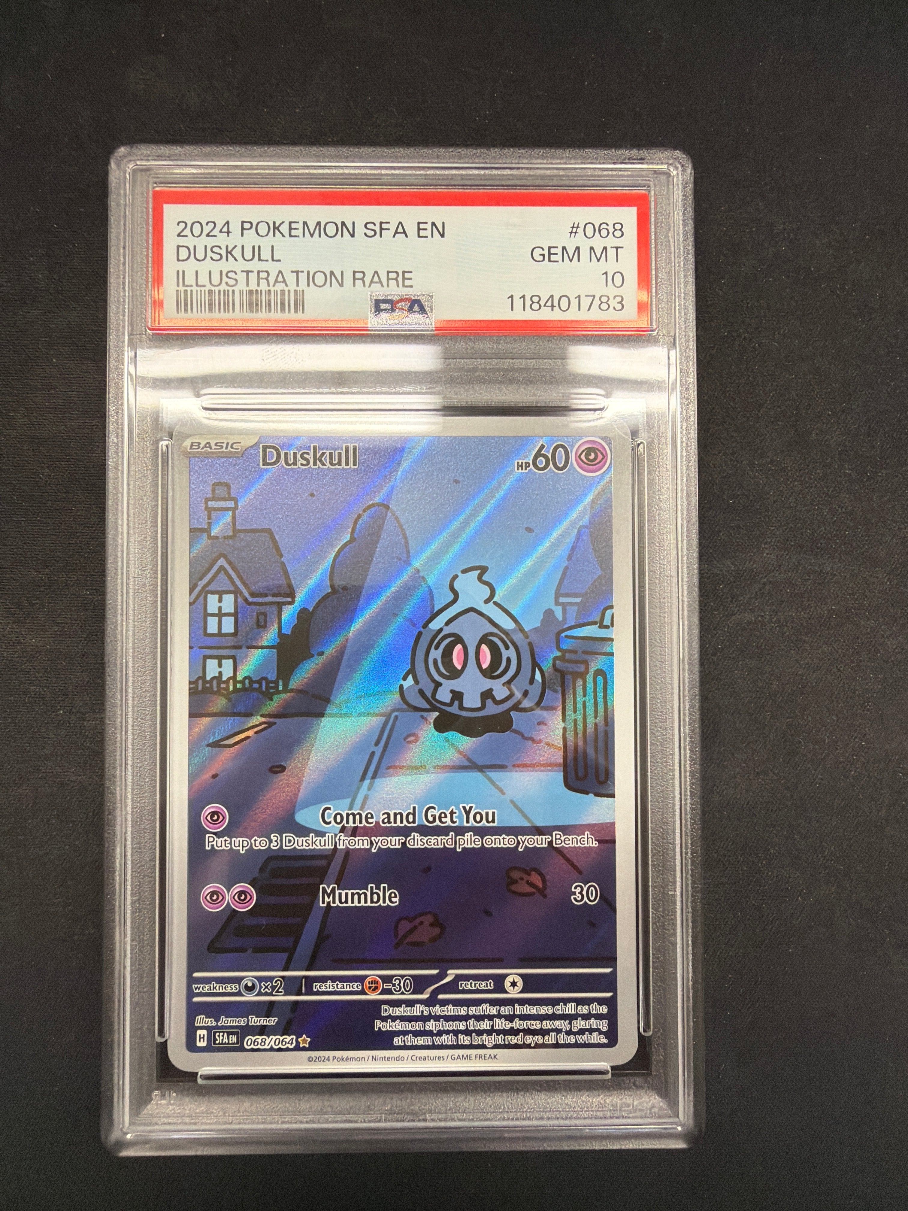 2024 Pokémon SFA EN Duskull Illustration Rare PSA Gem MT 10
