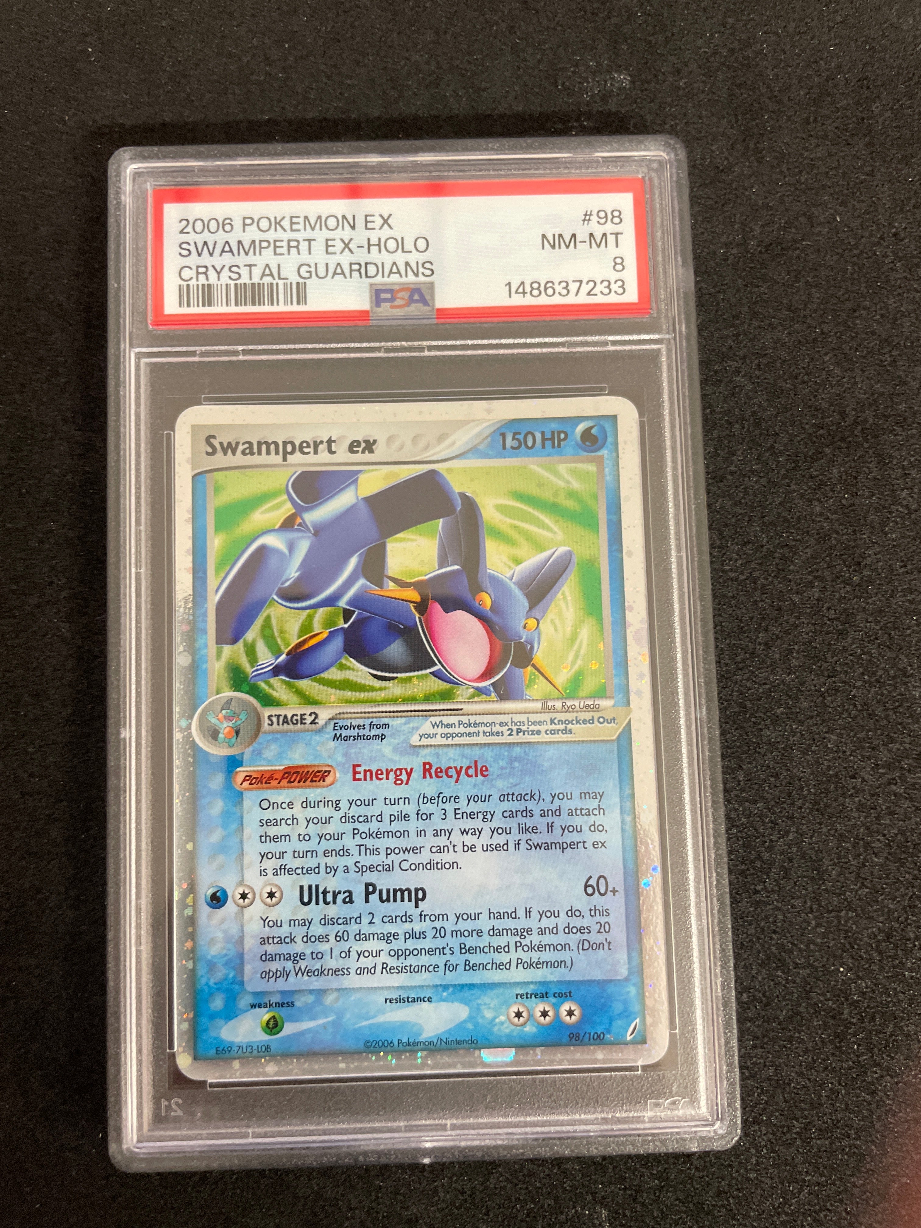 2006 Pokemon EX Swampert EX-Holo Crystal Guardians PSA 8