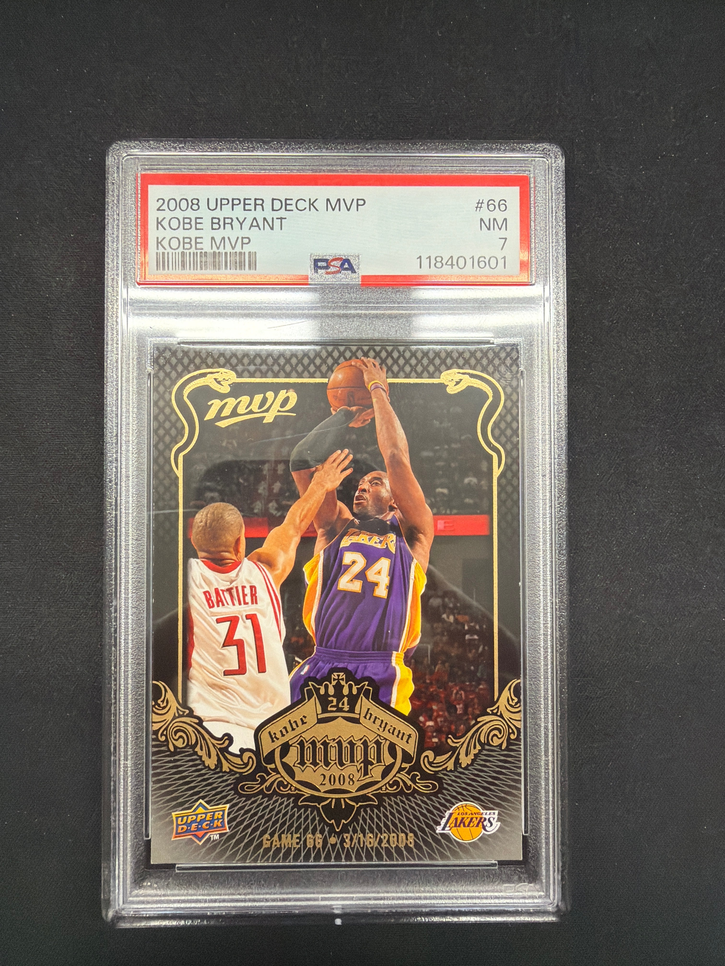 2008 Upper Deck MVP Kobe Bryant Kobe MVP PSA NM 7