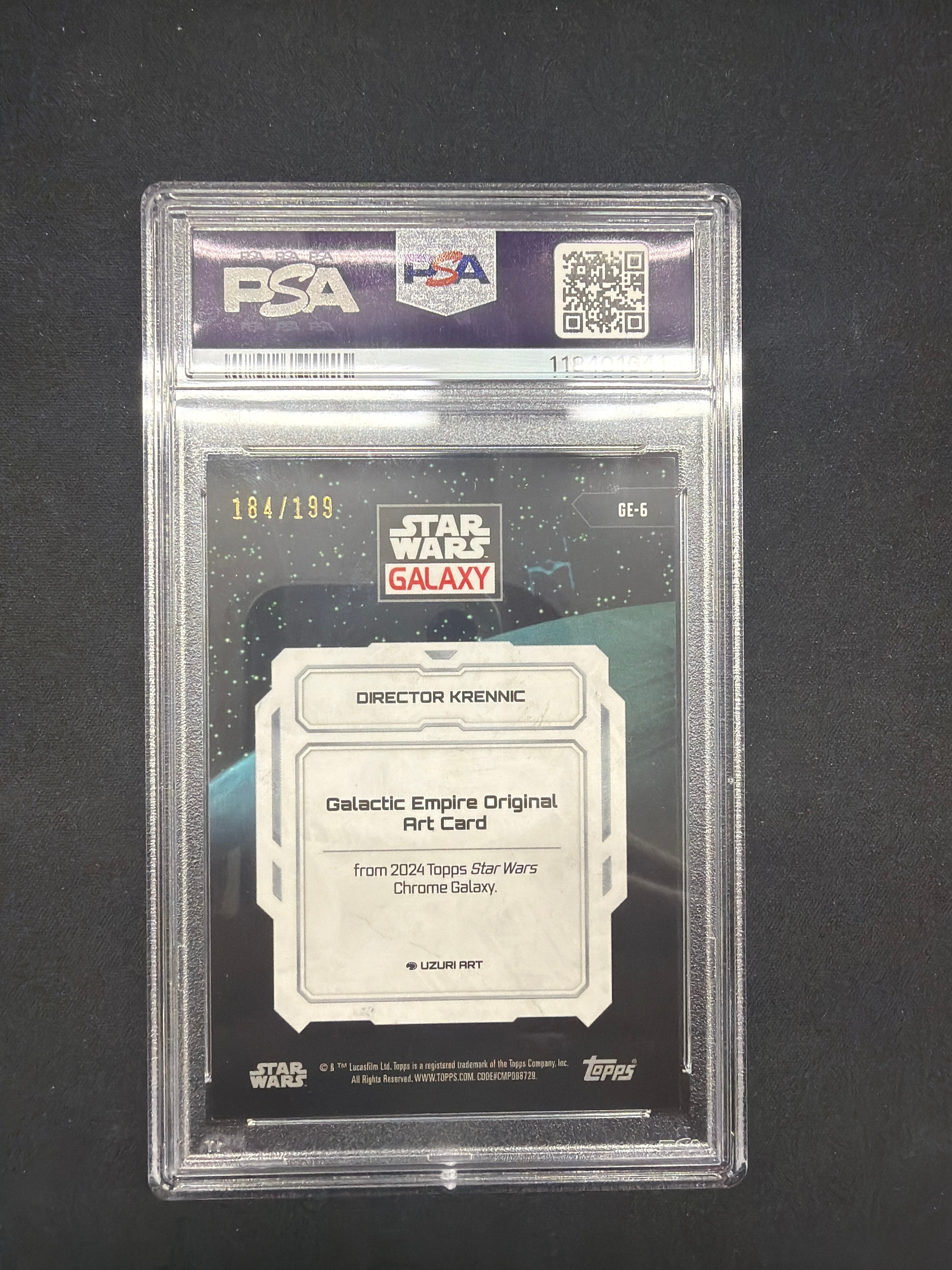 2024 Star Wars Galaxy Director Krennic GE Art-Aqua Refractor PSA MINT 9