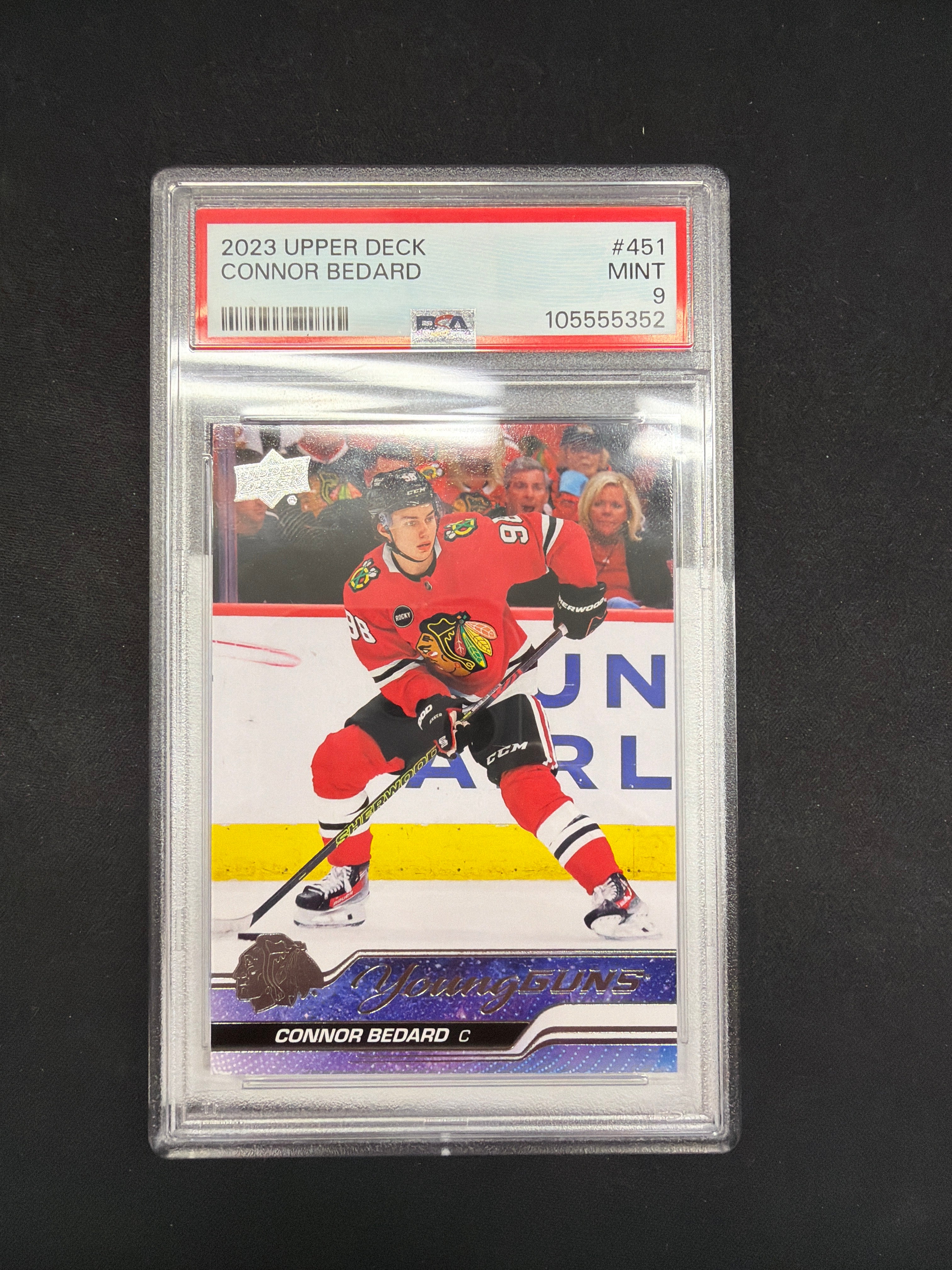 2023 Upper Deck Connor Bedard Young Guns Rookie PSA Mint 9
