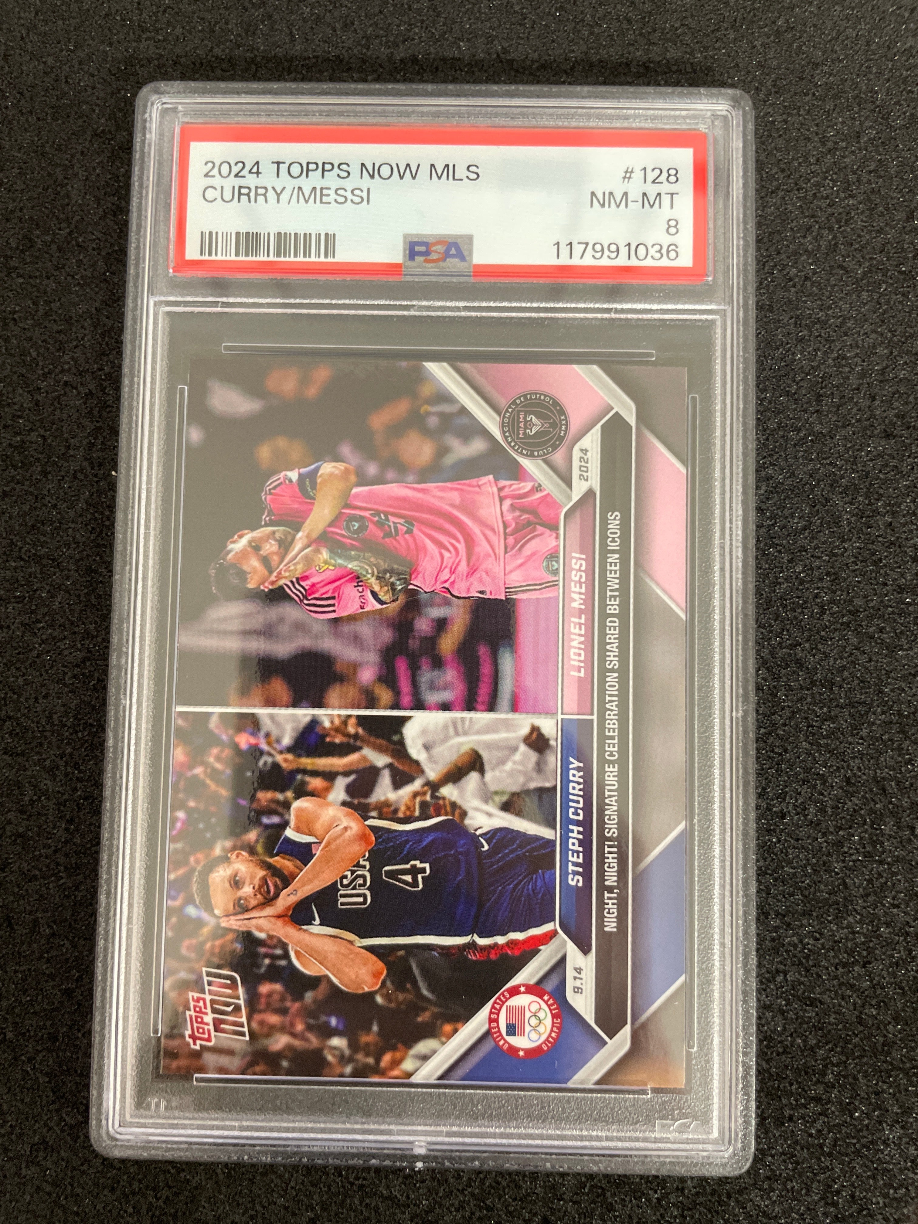 2024 Topps Now Mls Curry/Messi Near Mint-Mint PSA 8