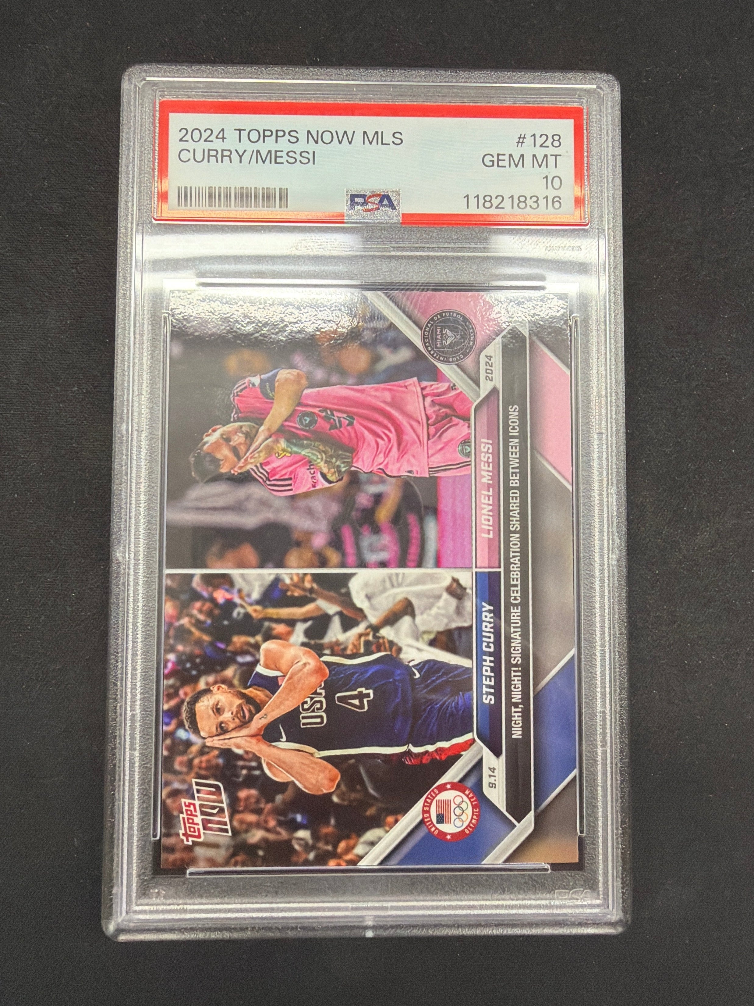 2024 Topps Now MLS Curry/Messi PSA Gem MT 10