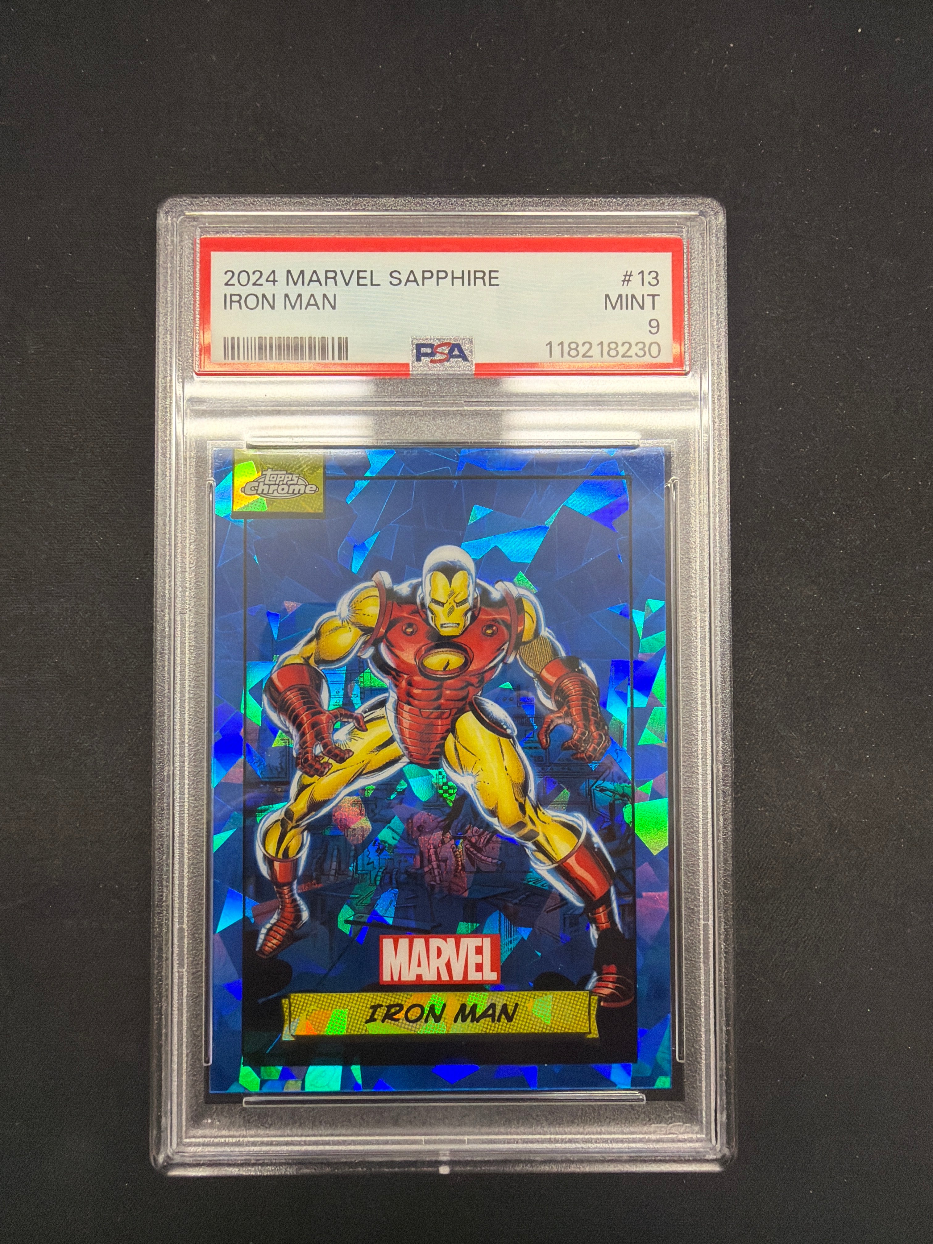 2024 Marvel Sapphire Iron Man PSA MINT 9