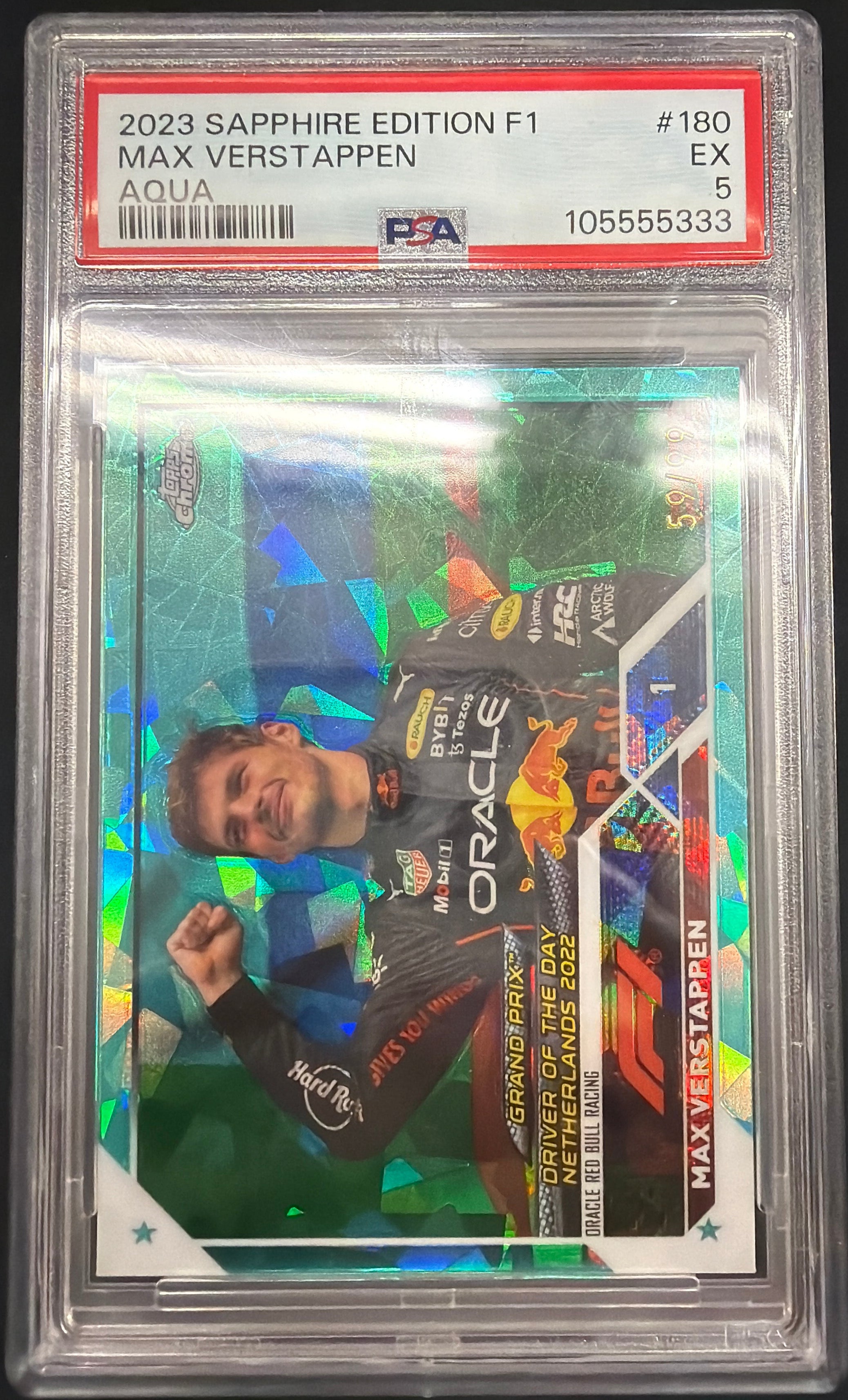 2023 Sapphire Edition F1 Max Verstappen Aqua PSA Ex 5 /99