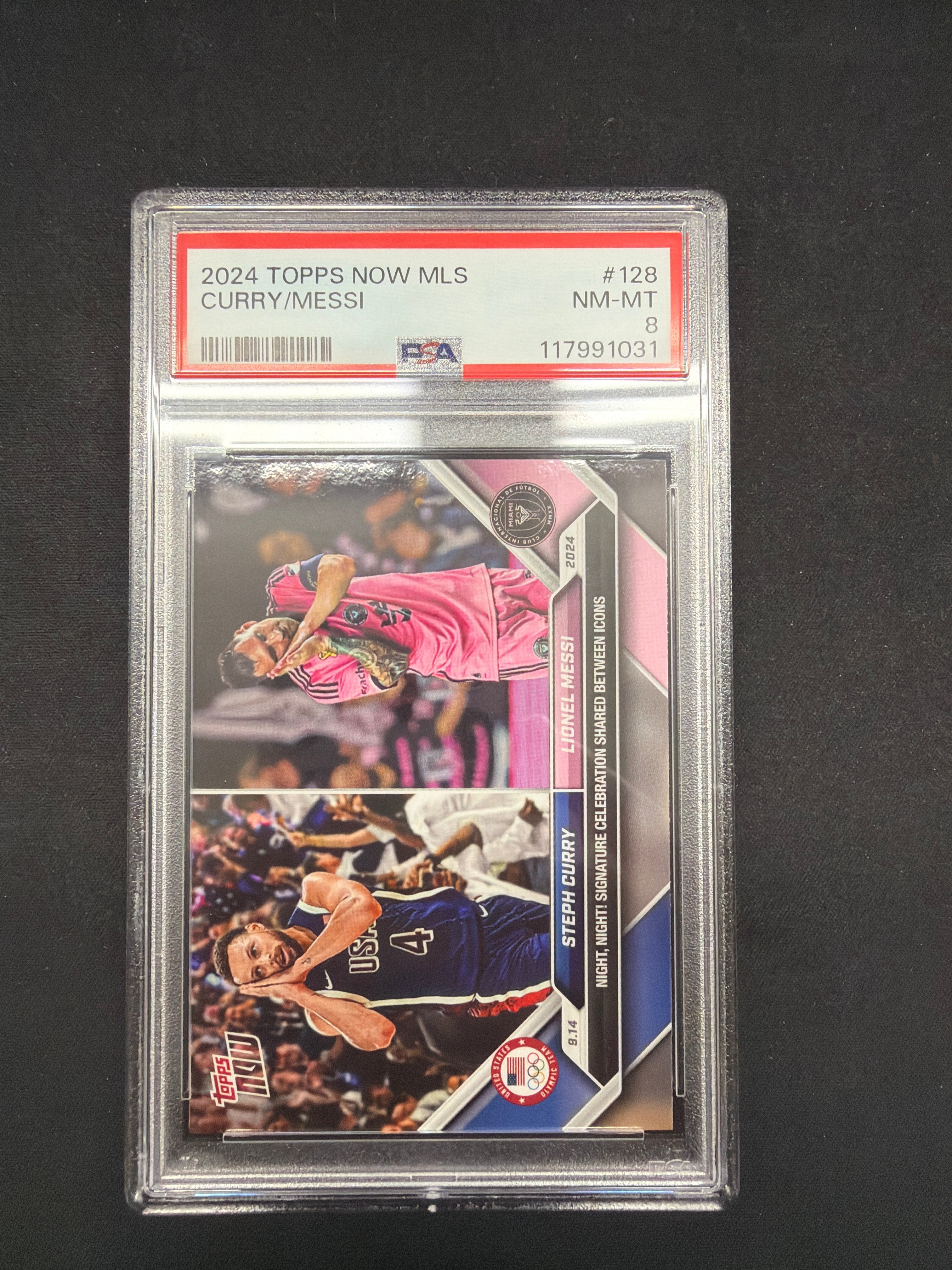 2024 Topps Now MLS Curry/Messi PSA NM-MT 8