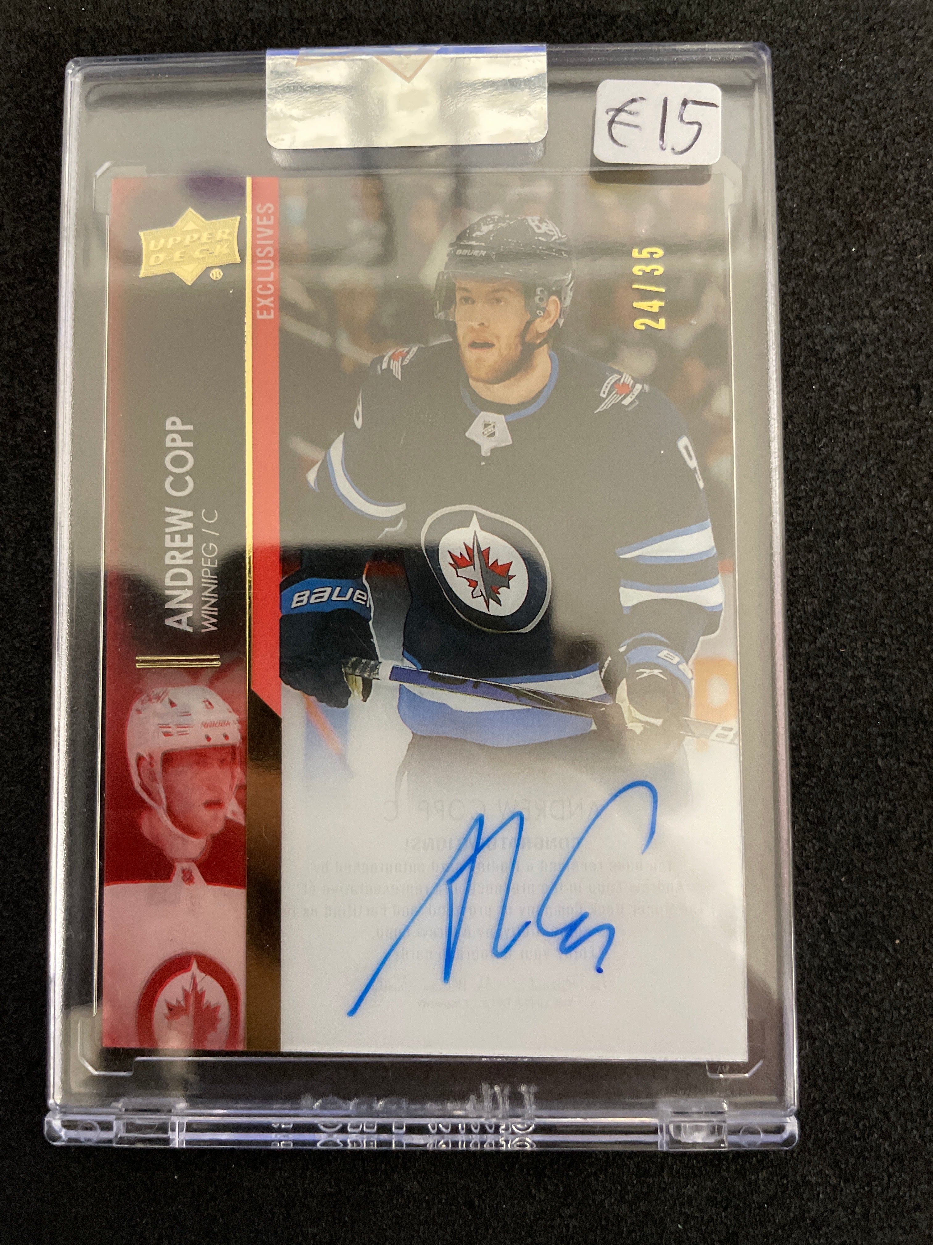 Upper Deck 2021-22 Clear Cut Hockey Andrew Copp Autograph /35