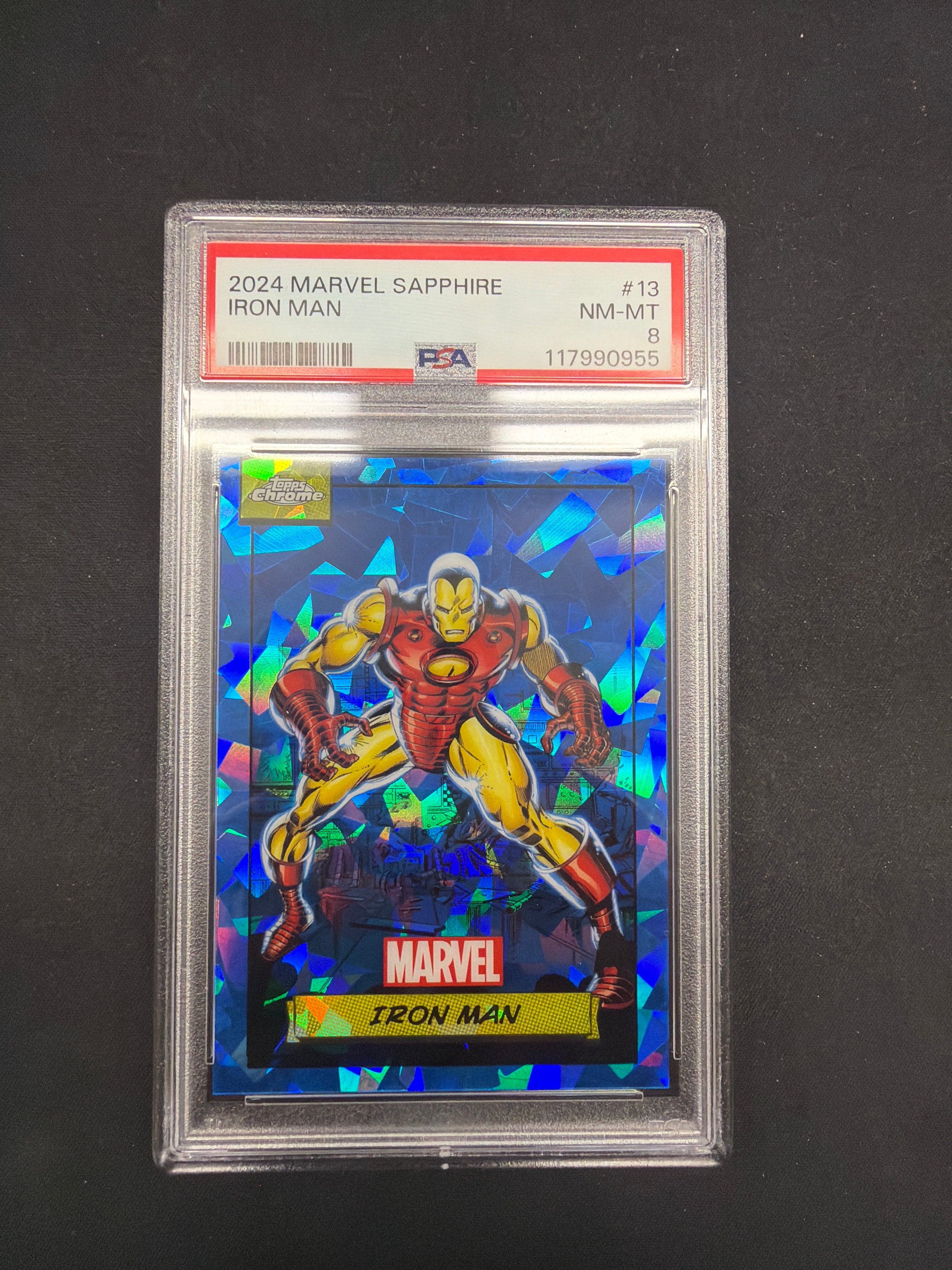 2024 Marvel Sapphire Iron Man PSA NM-MT 8