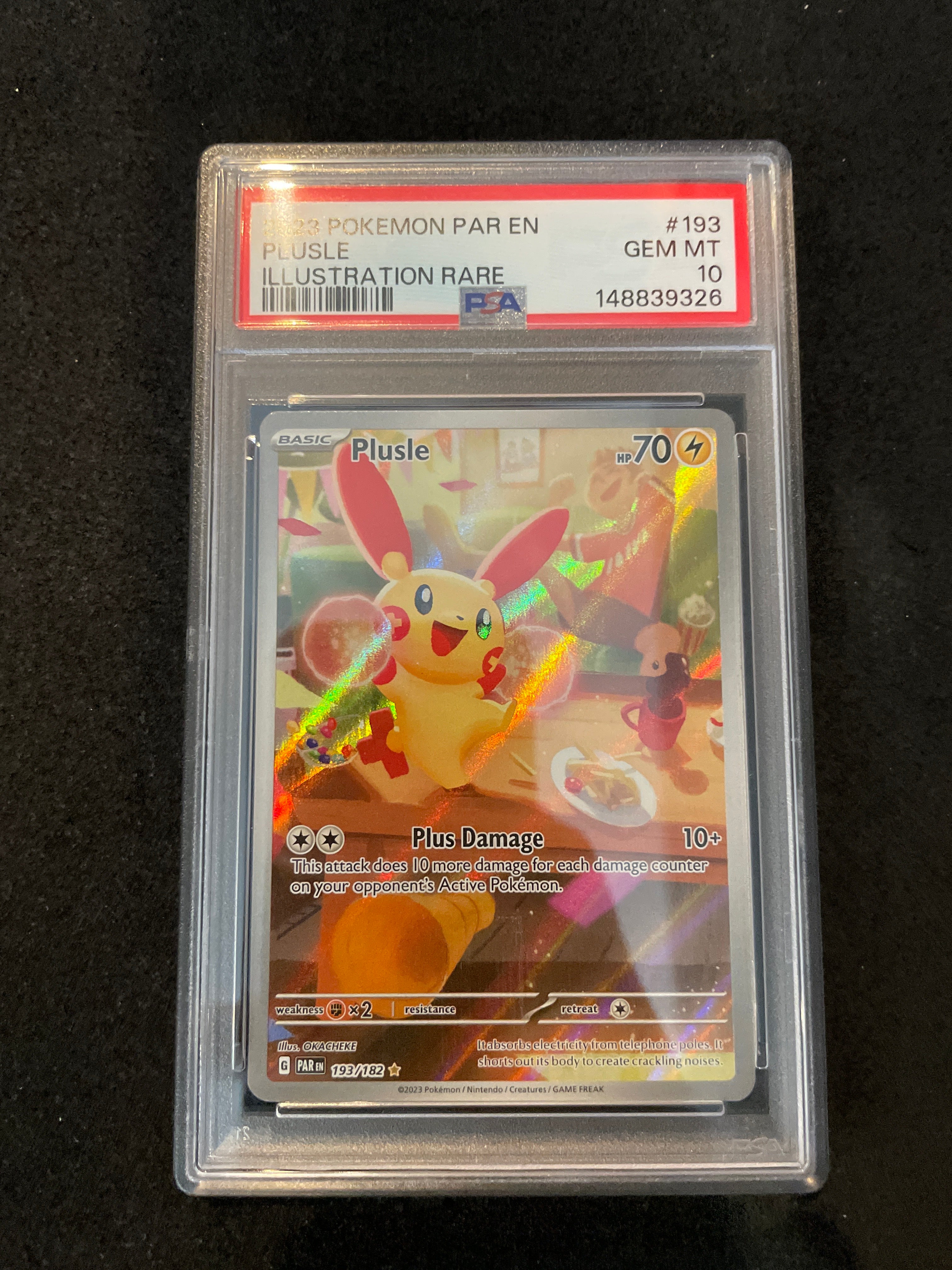 2023 Pokemon PAR EN Plusle Illustration Rare PSA 10