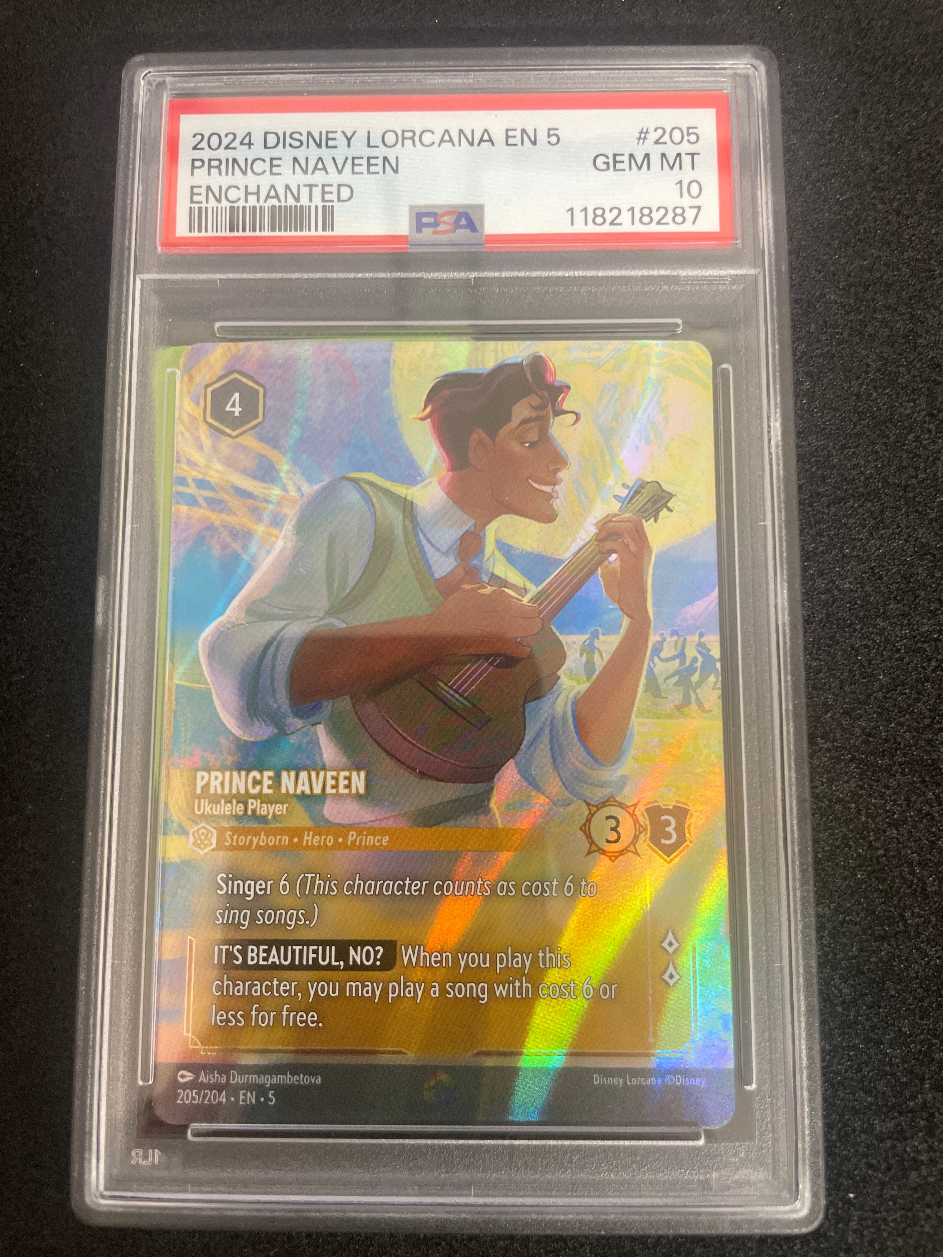 2024 Disney Lorcana EN 5 Prince Naveen Enchanted GEM MINT PSA 10