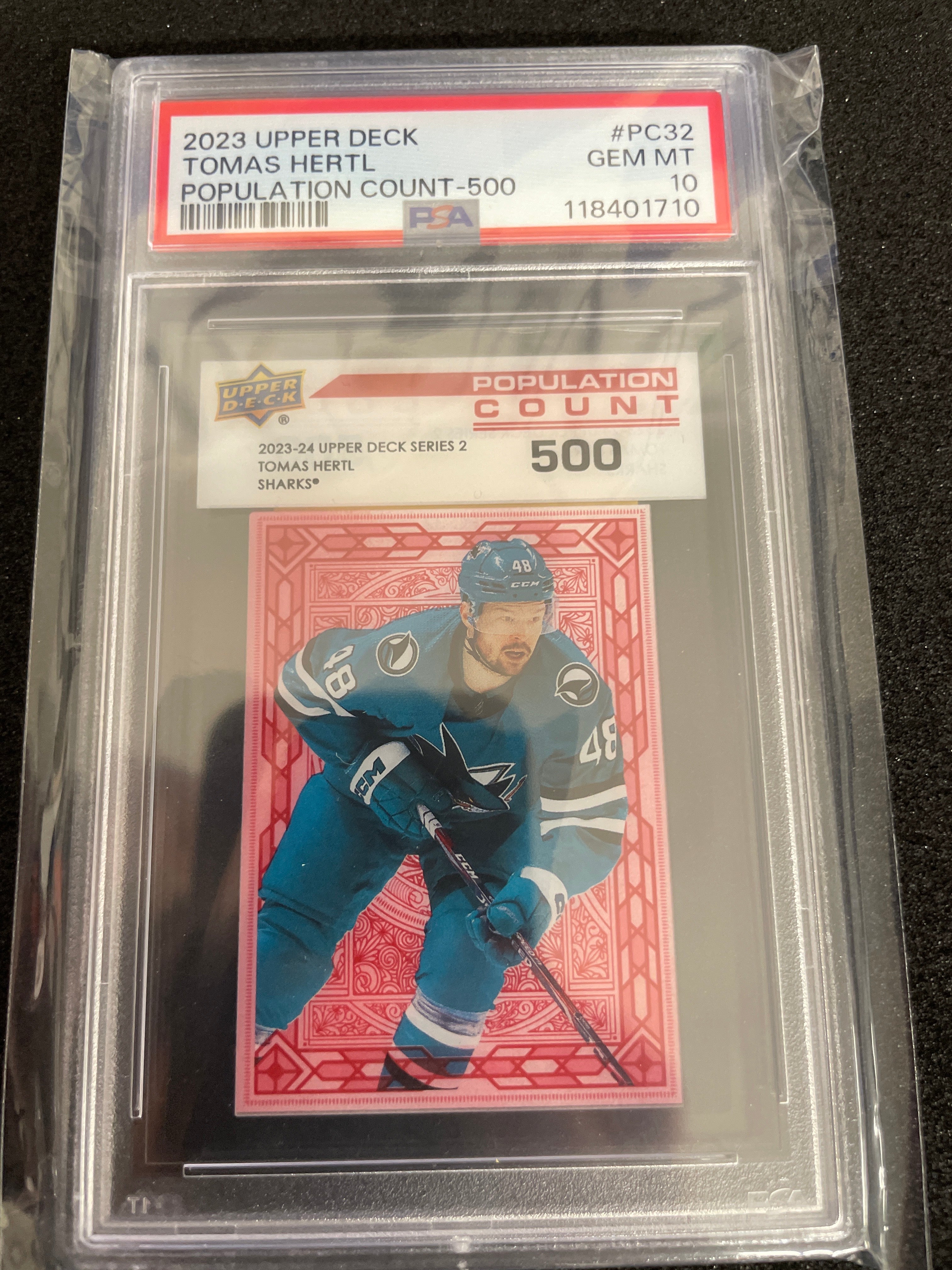 2023 Upper Deck Tomas Hertl Population Count-500 Gem Mint PSA 10