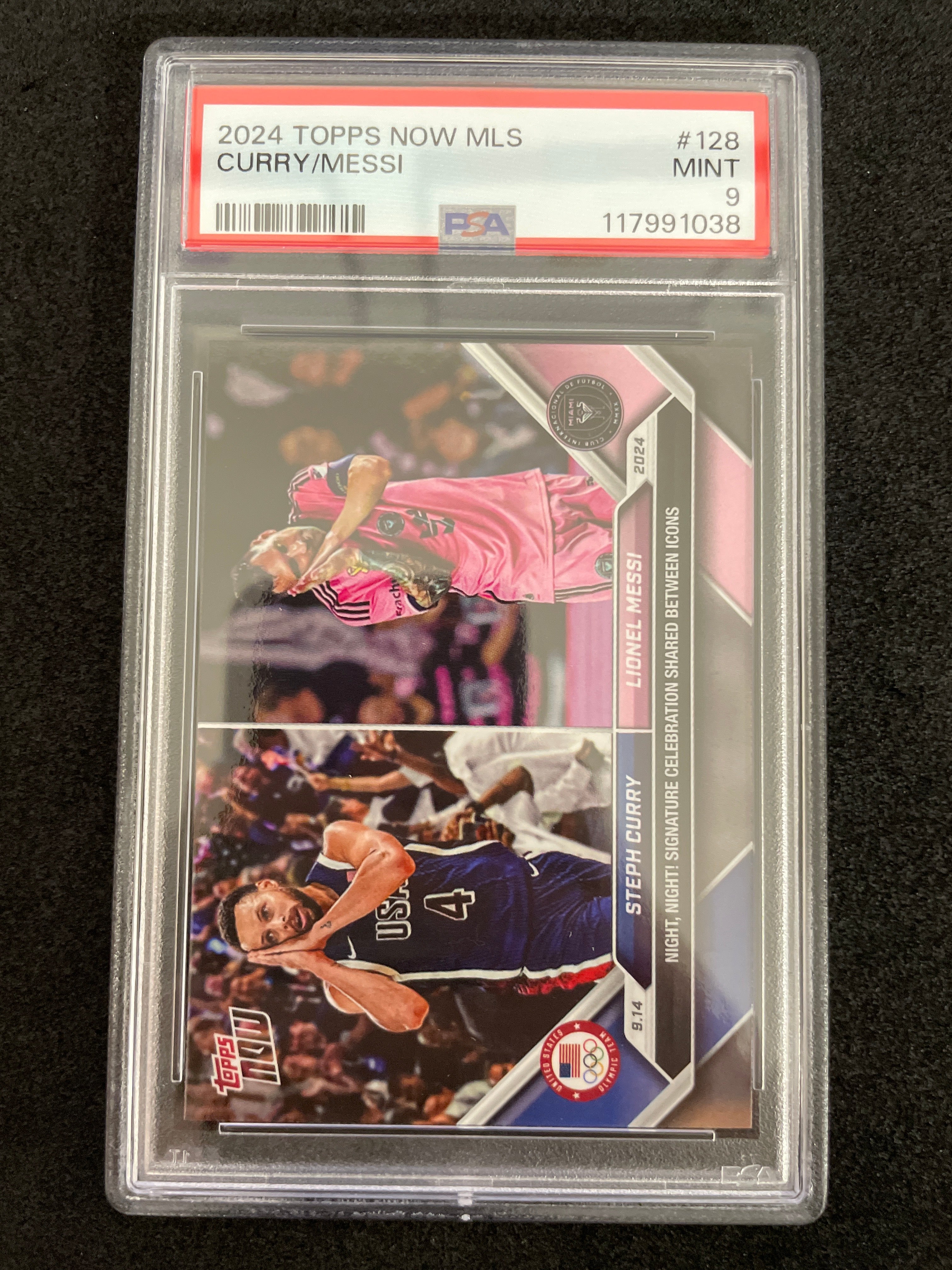 2024 Topps Now MLS Curry/Messi PSA 9