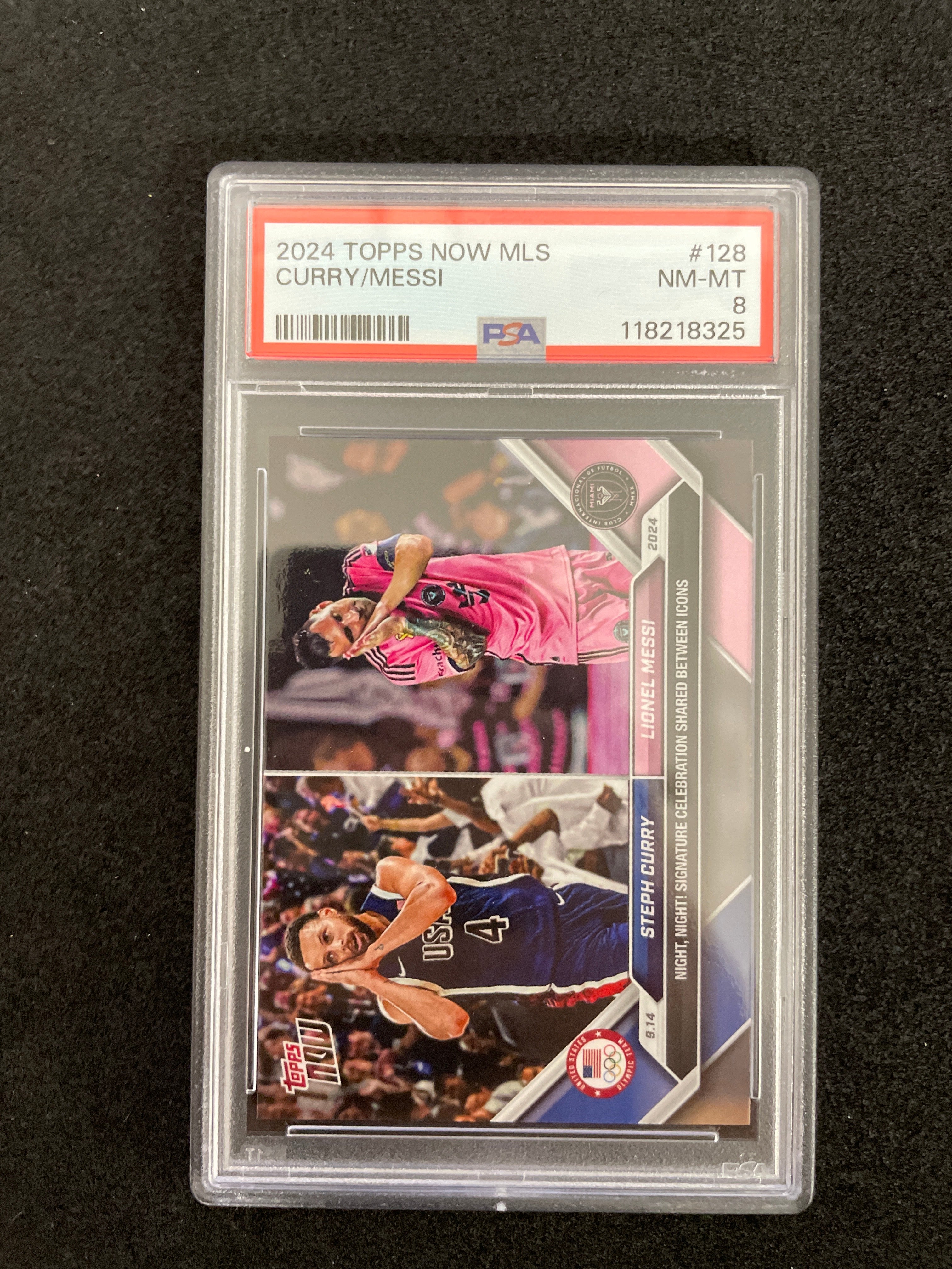 2024 Topps Now MLS Curry/Messi PSA 8