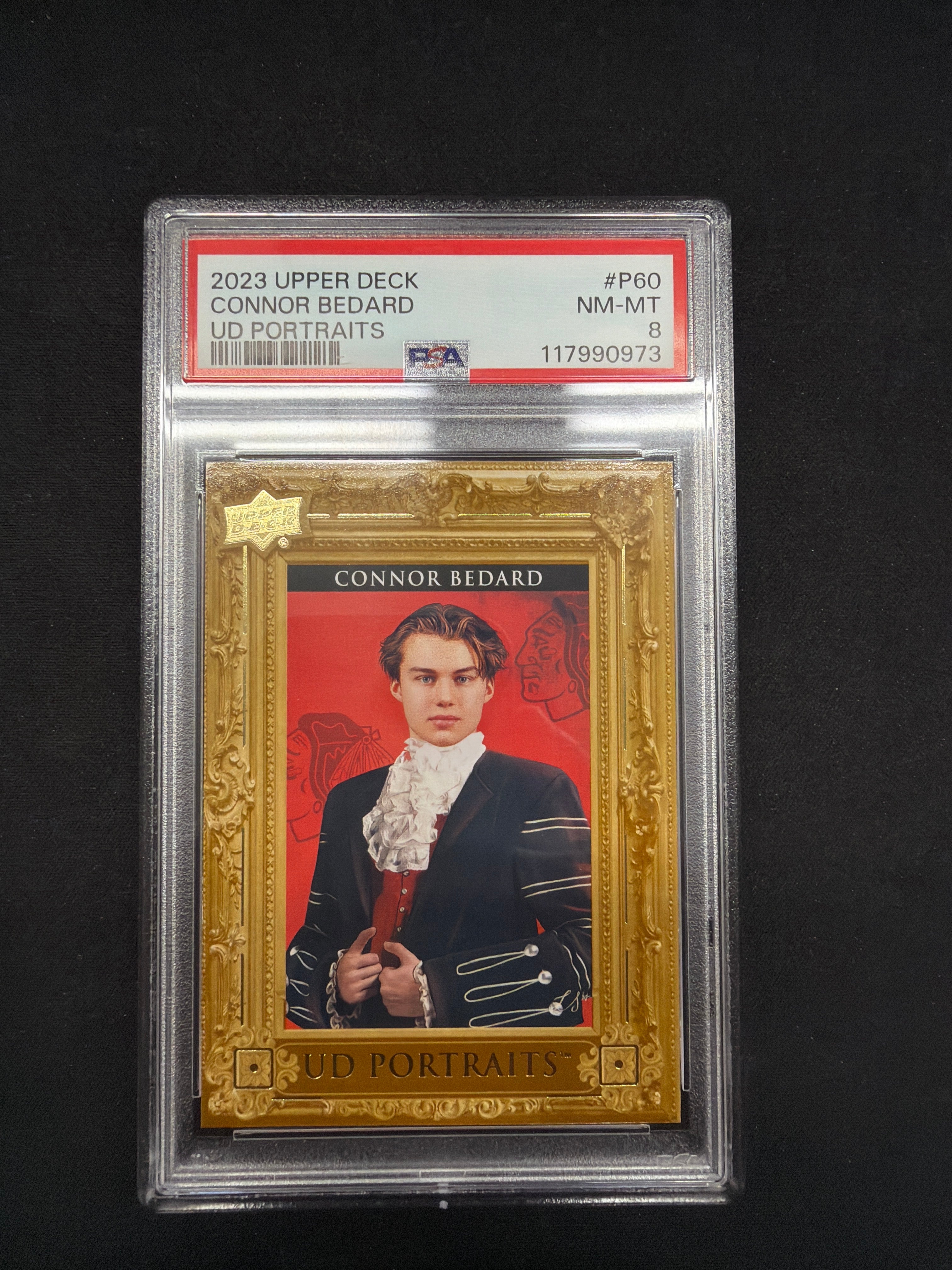 2023 Upper Deck Connor Bedard UD Portraits PSA NM-MT 8