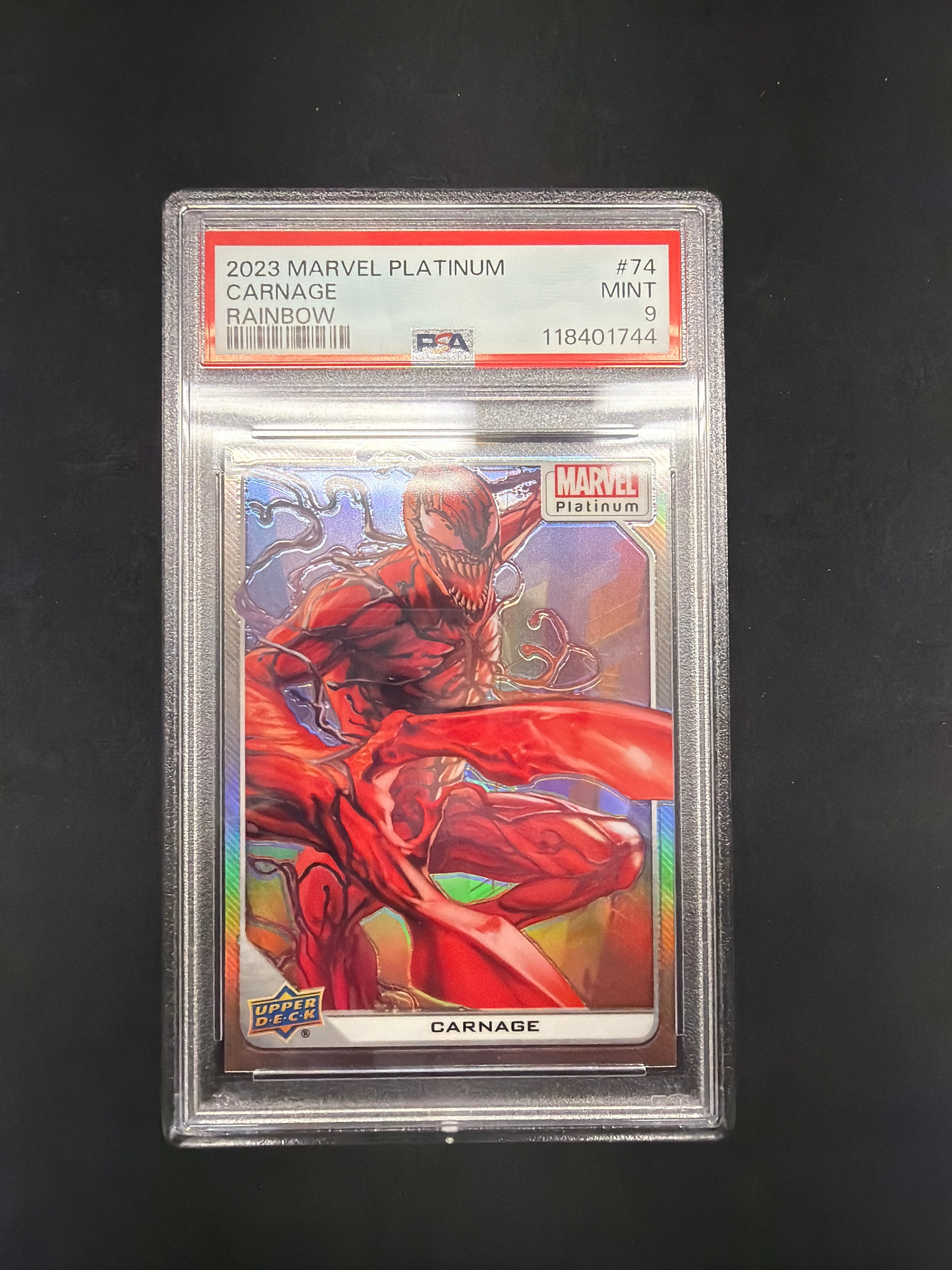 2023 Marvel Platinum Carnage Rainbow PSA Mint 9