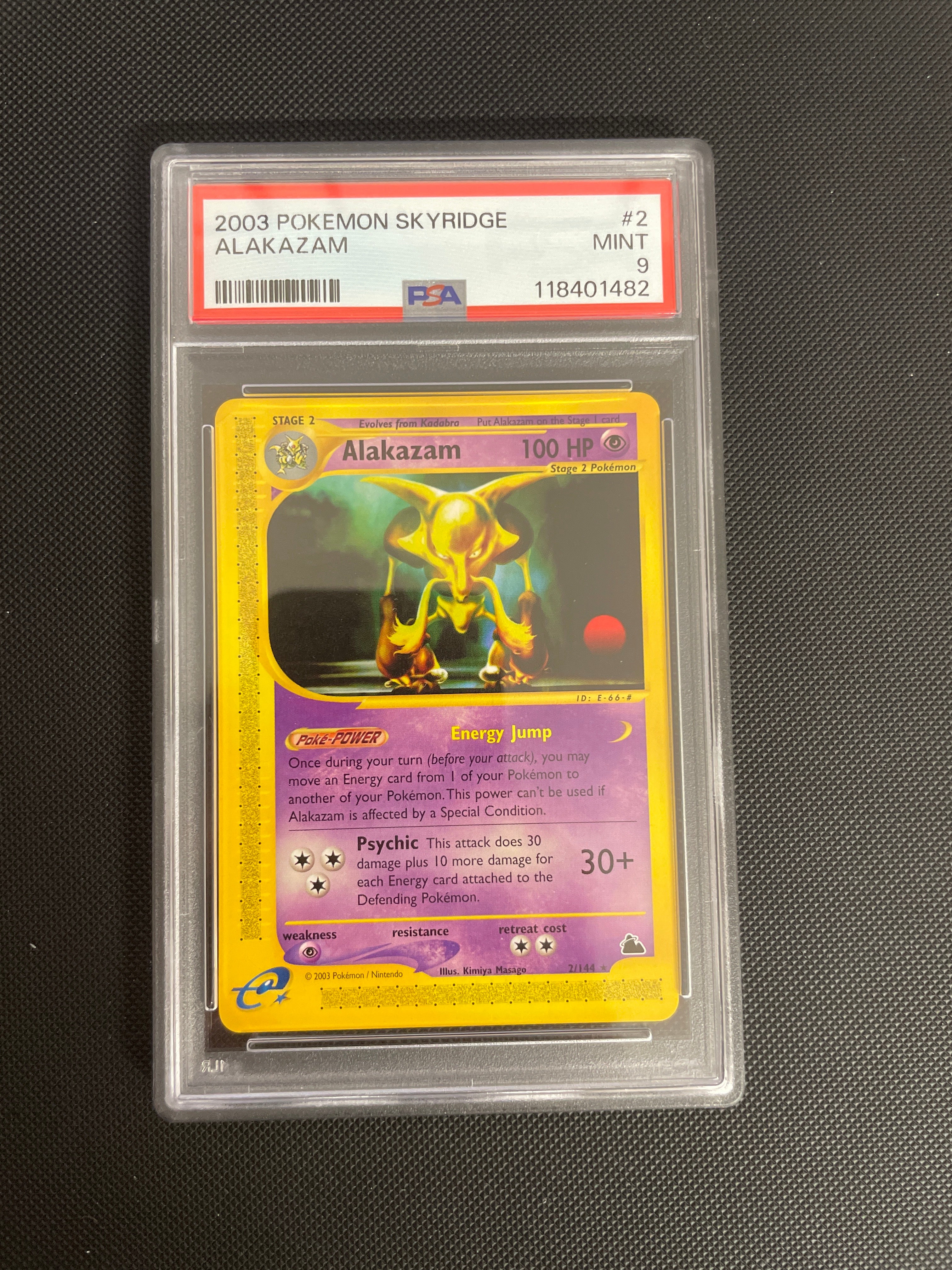 2003 Pokémon Skyridge Alakazam #2 PSA 9