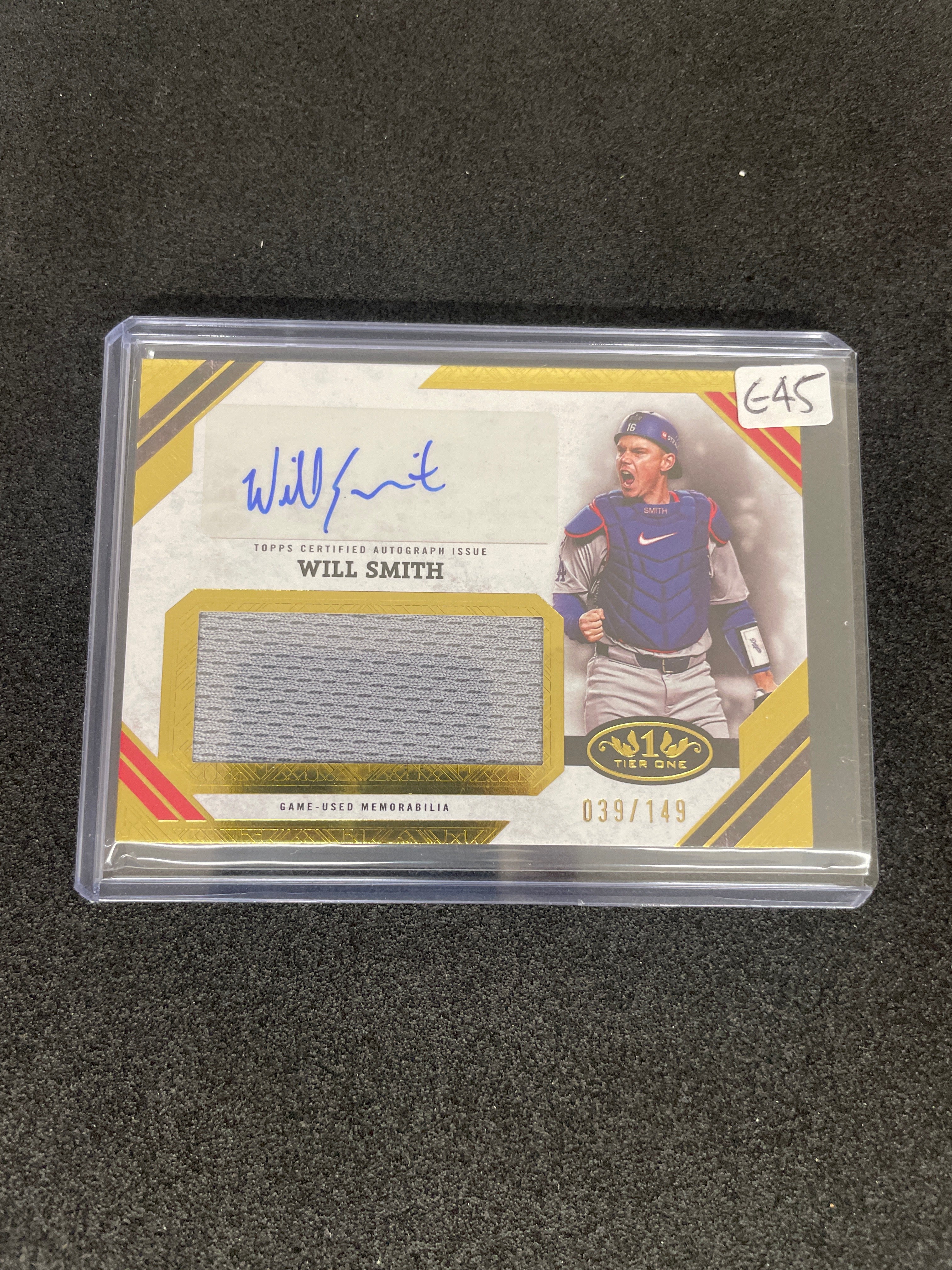 2025 Topps Tier One Baseball Will Smith Autograph Relic /149