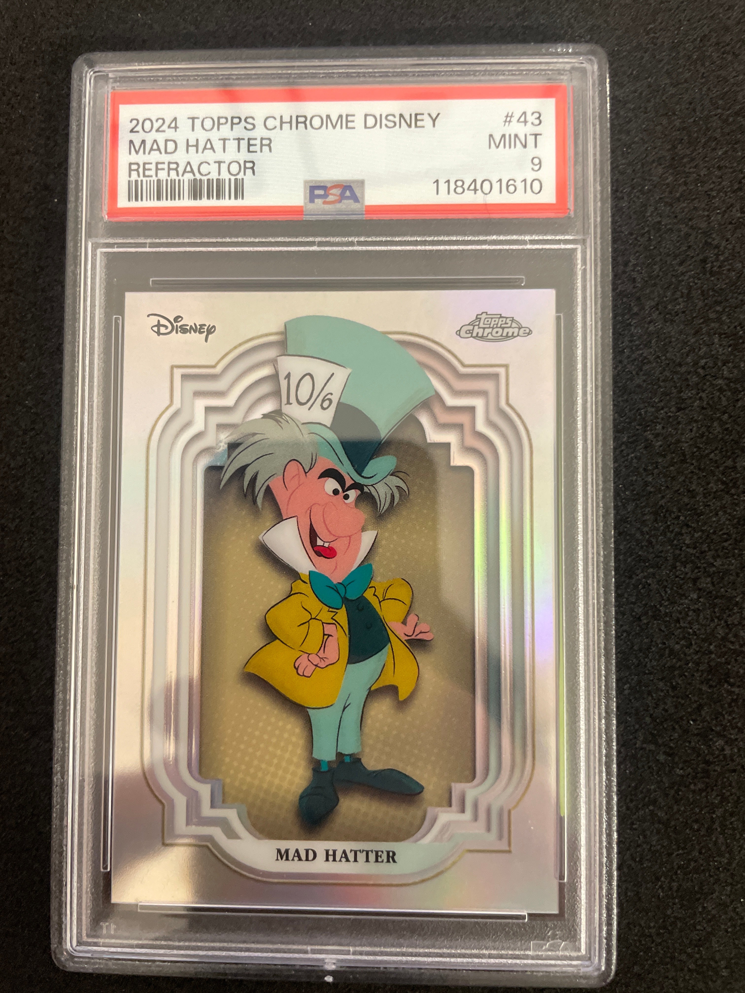2024 Topps Chrome Disney Mad Hatter Refractor MINT PSA 9
