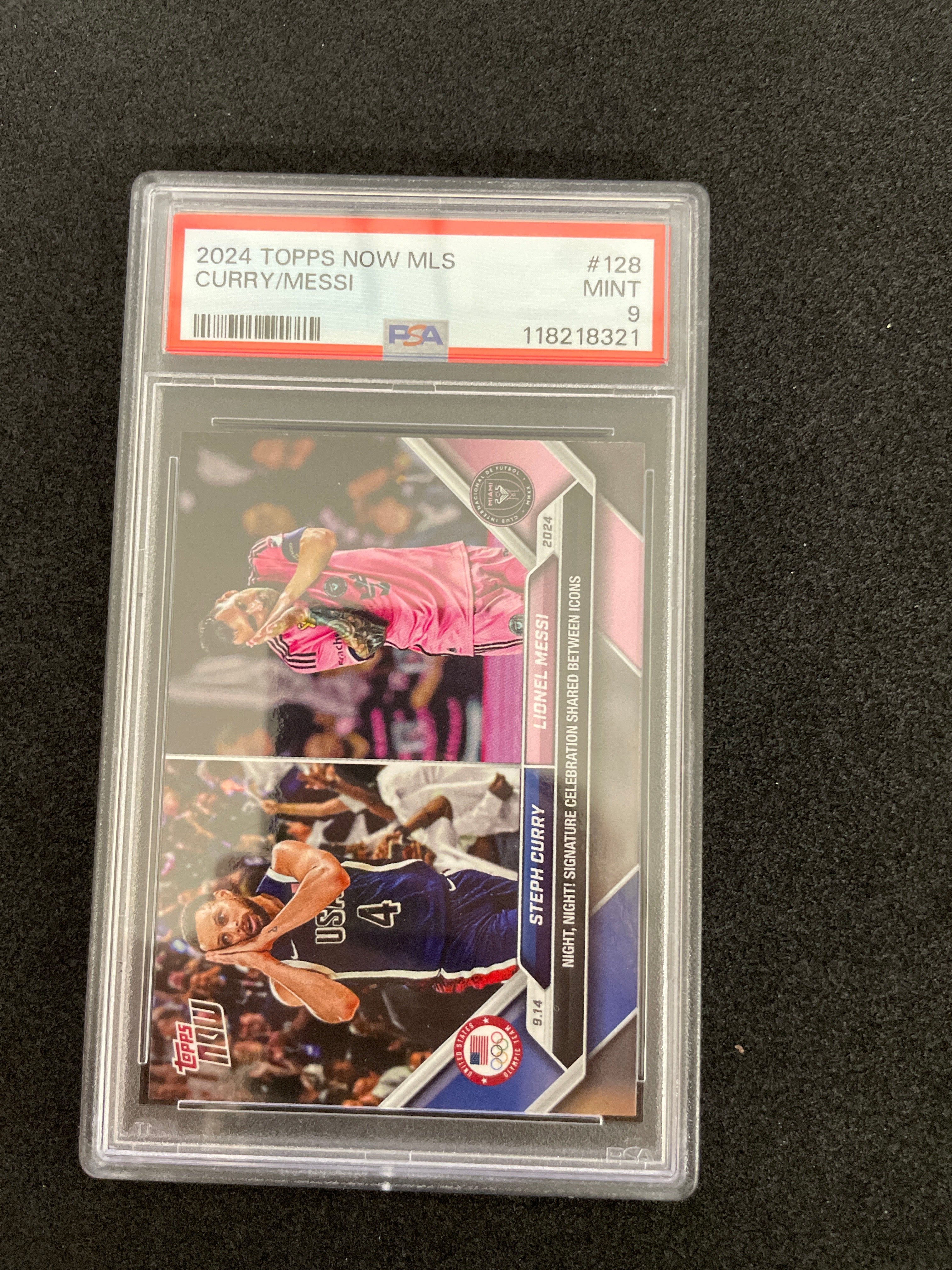 2024 Topps Now MLS Curry/Messi PSA 9