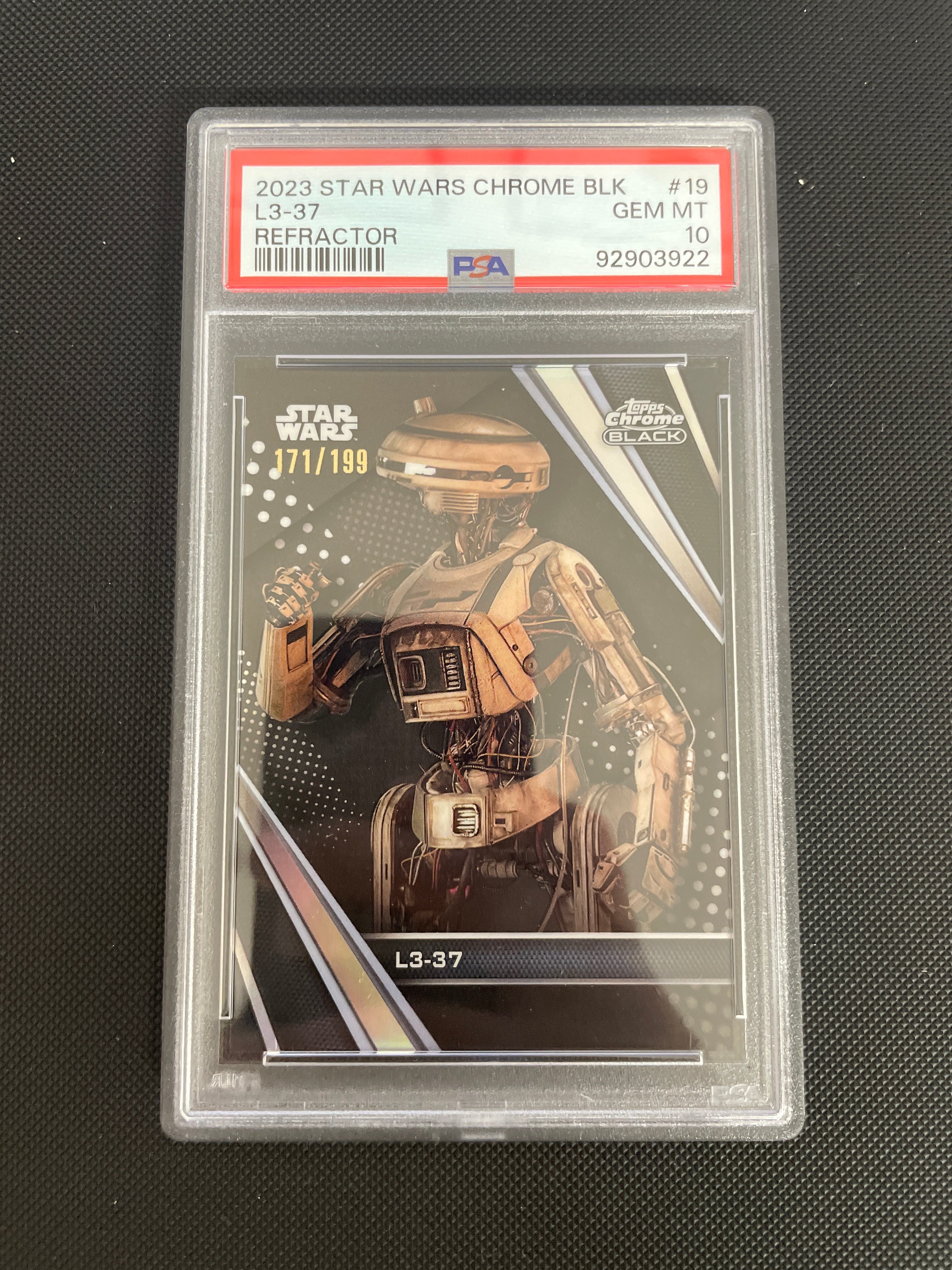2023 STAR WARS CHROME BLACK L3-37 REFRACTOR PSA 10