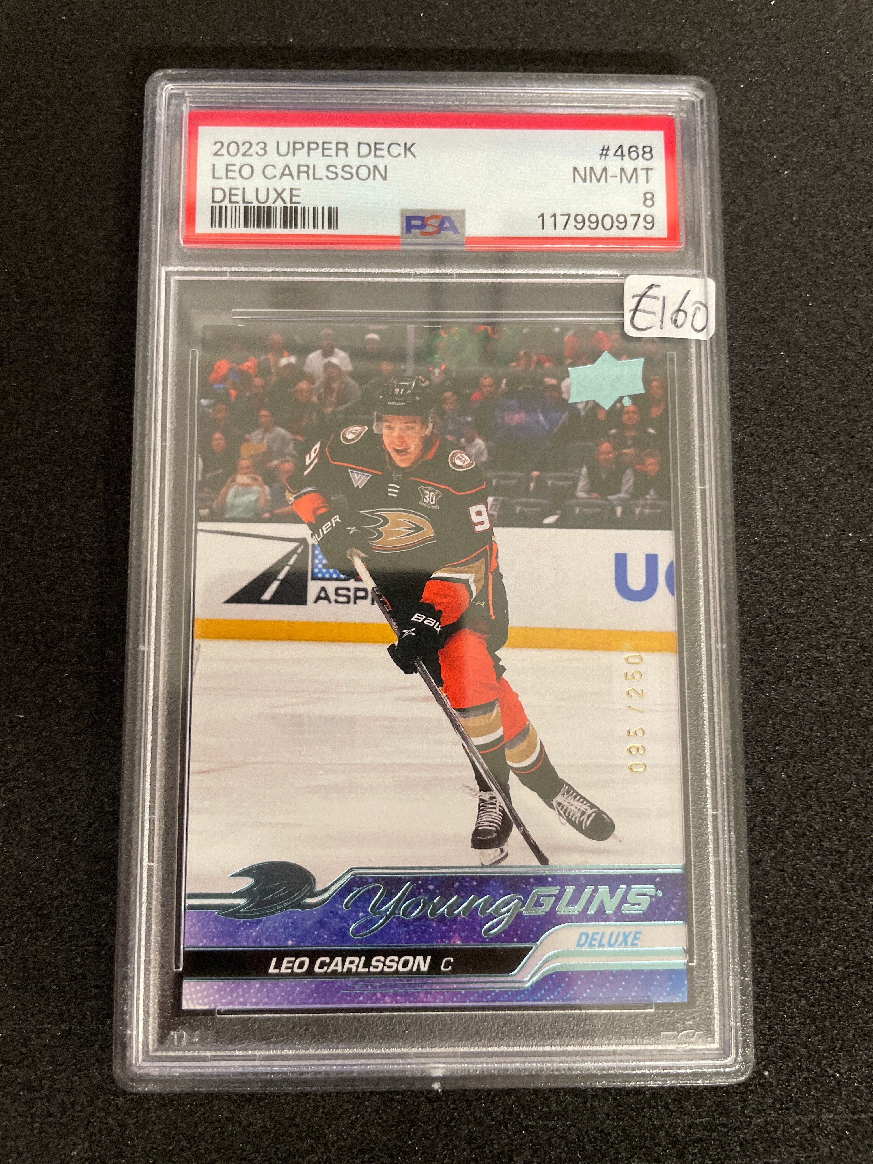 2023 UPPER DECK LEO CARLSSON DELUXE PSA 8