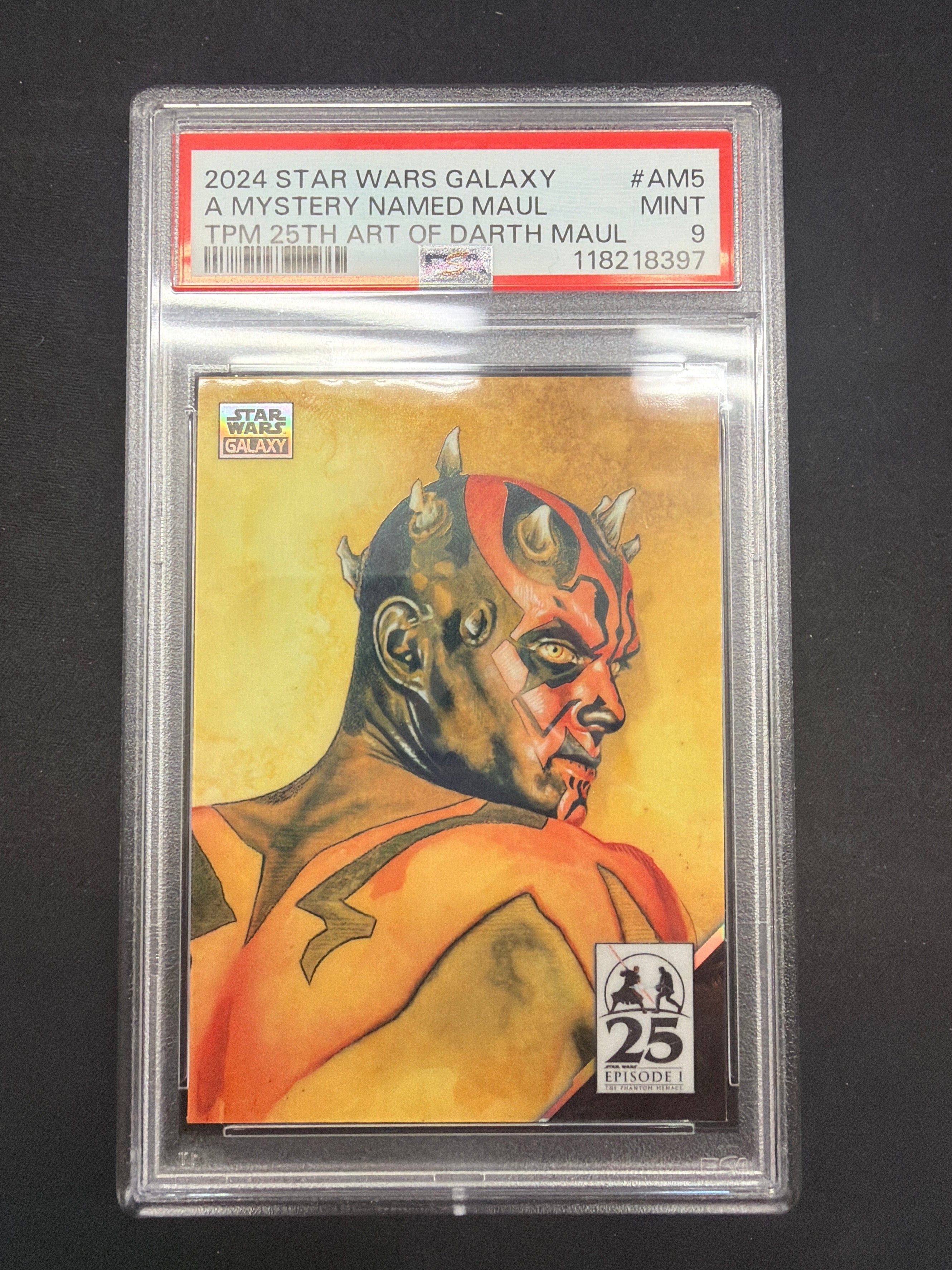 2024 Star Wars Galaxy A Mystery Named Maul TPM 25th Art of Darth Maul PSA Mint 9