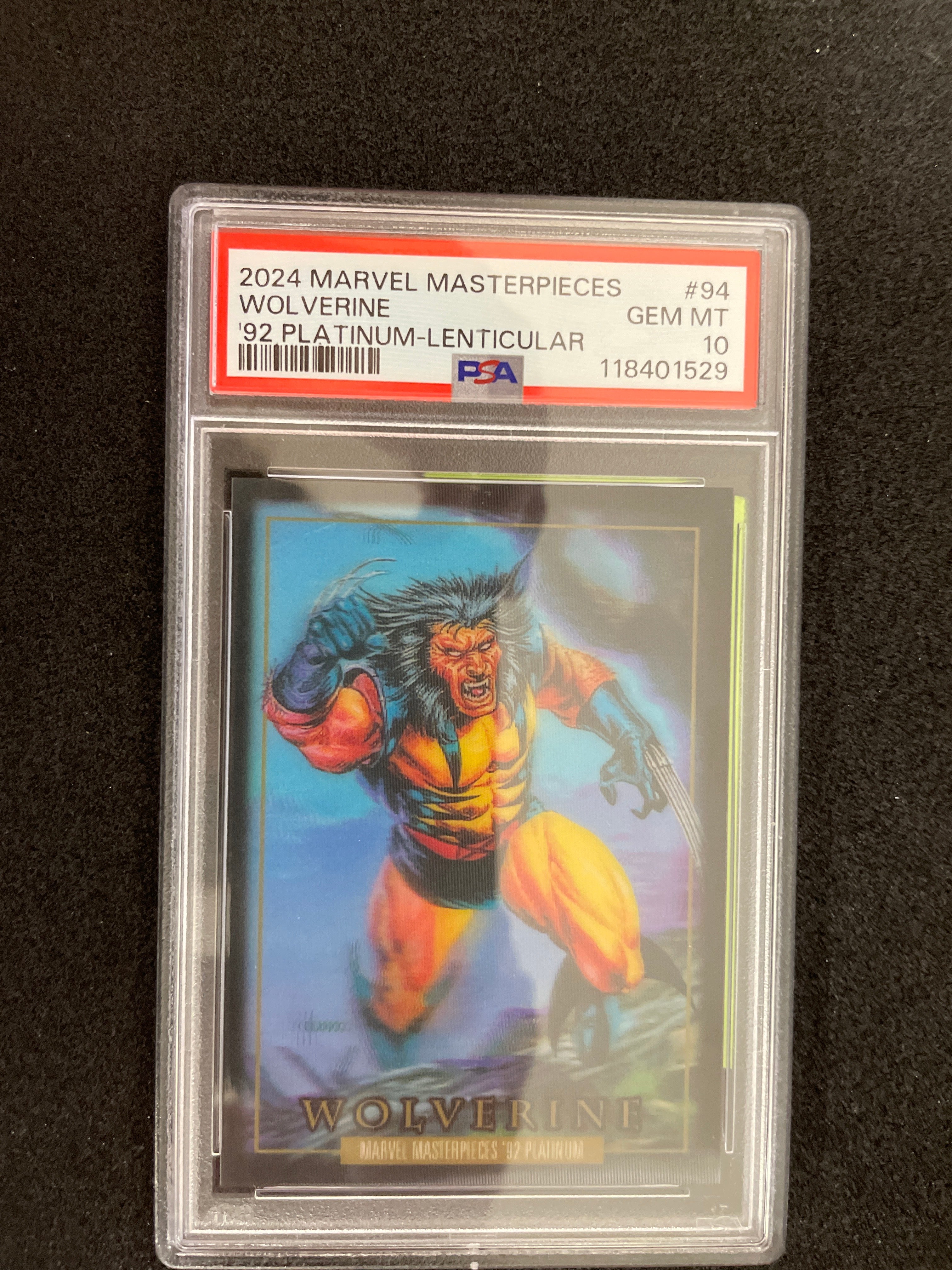 2024 Marvel Masterpieces Wolverine '92 Platinum-Lenticular Gem Mint PSA 10