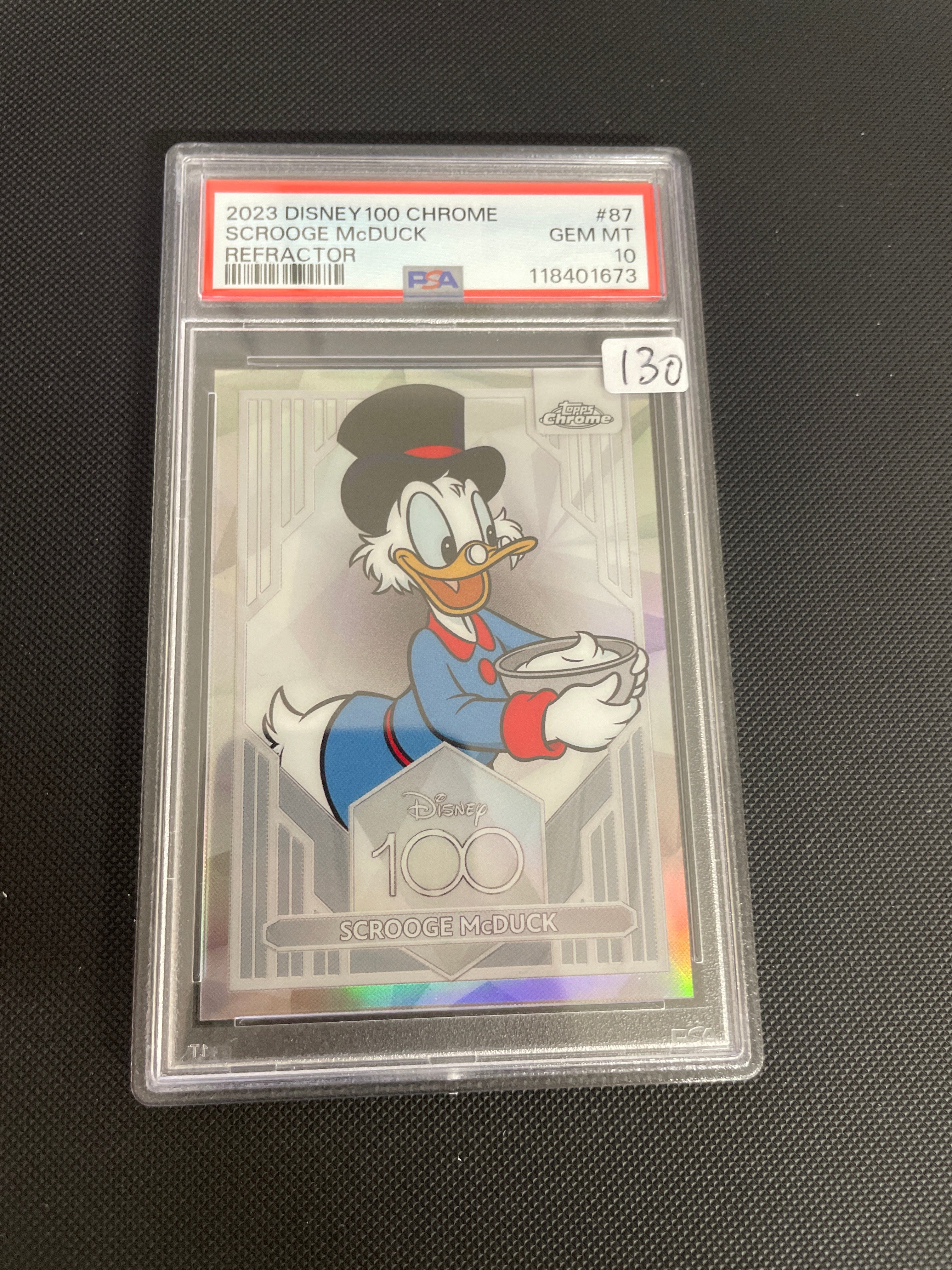 2023 Disney 100 Chrome Scrooge McDuck #87 Refractor PSA 10