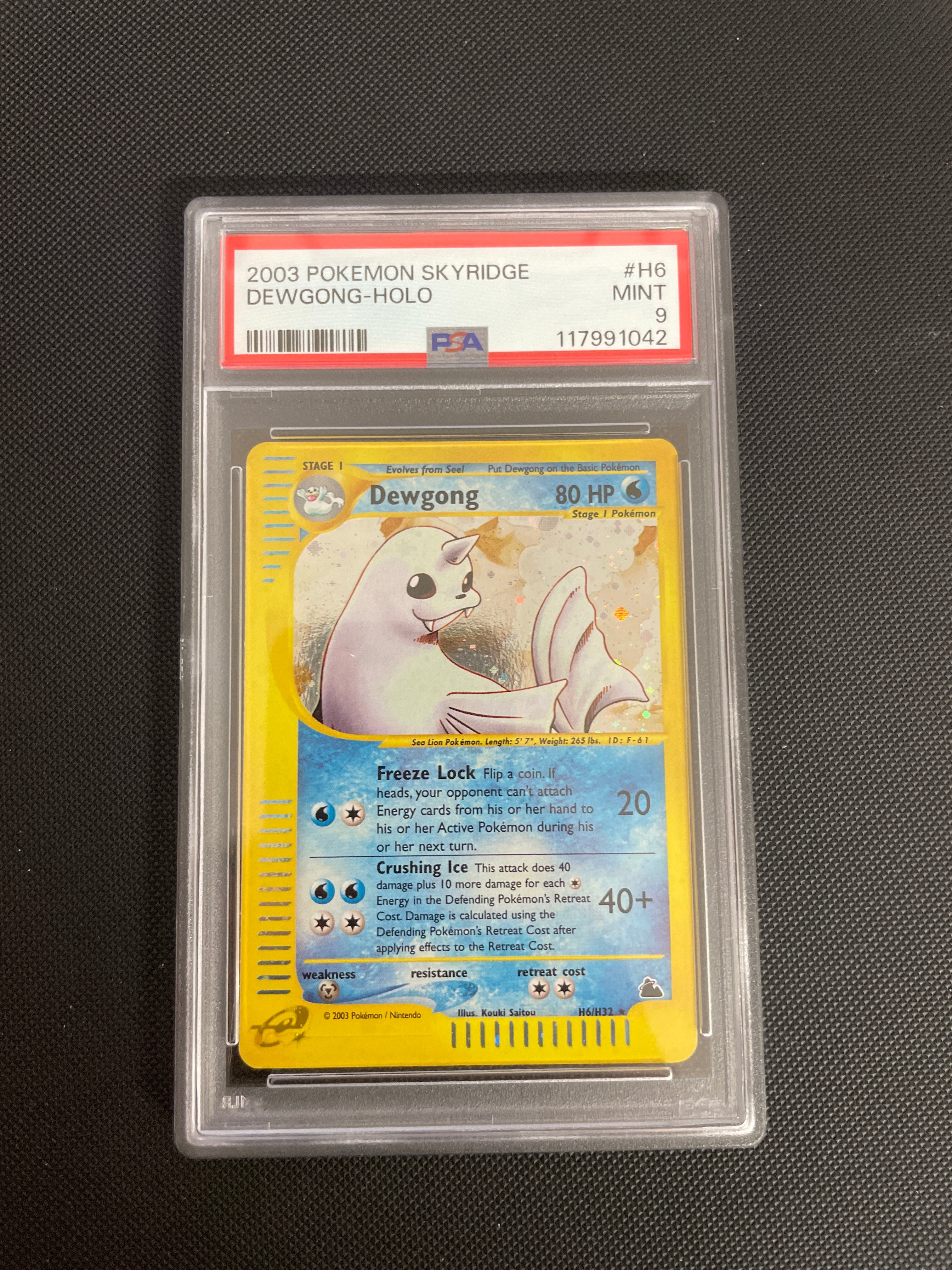 2003 Pokémon Skyridge Dewgong Holo #H6 PSA 9