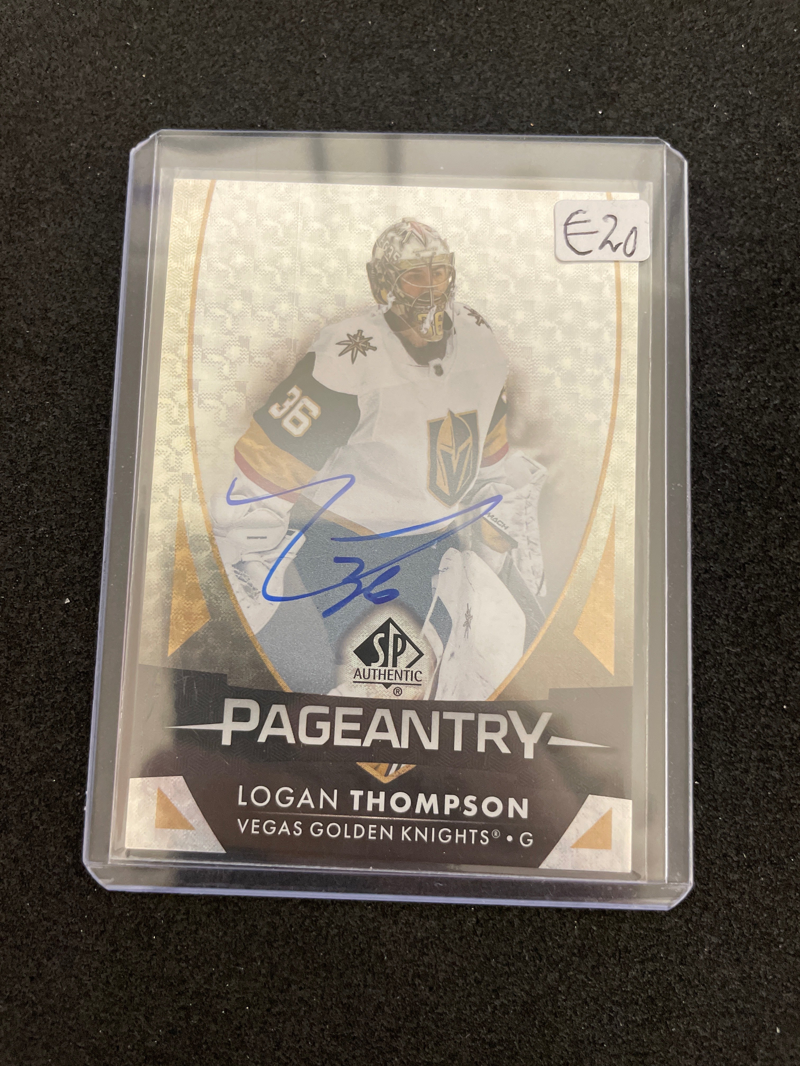 Upper Deck 2023-24 SP Authentic Hockey Logan Thompson Pageantry Autograph Signature