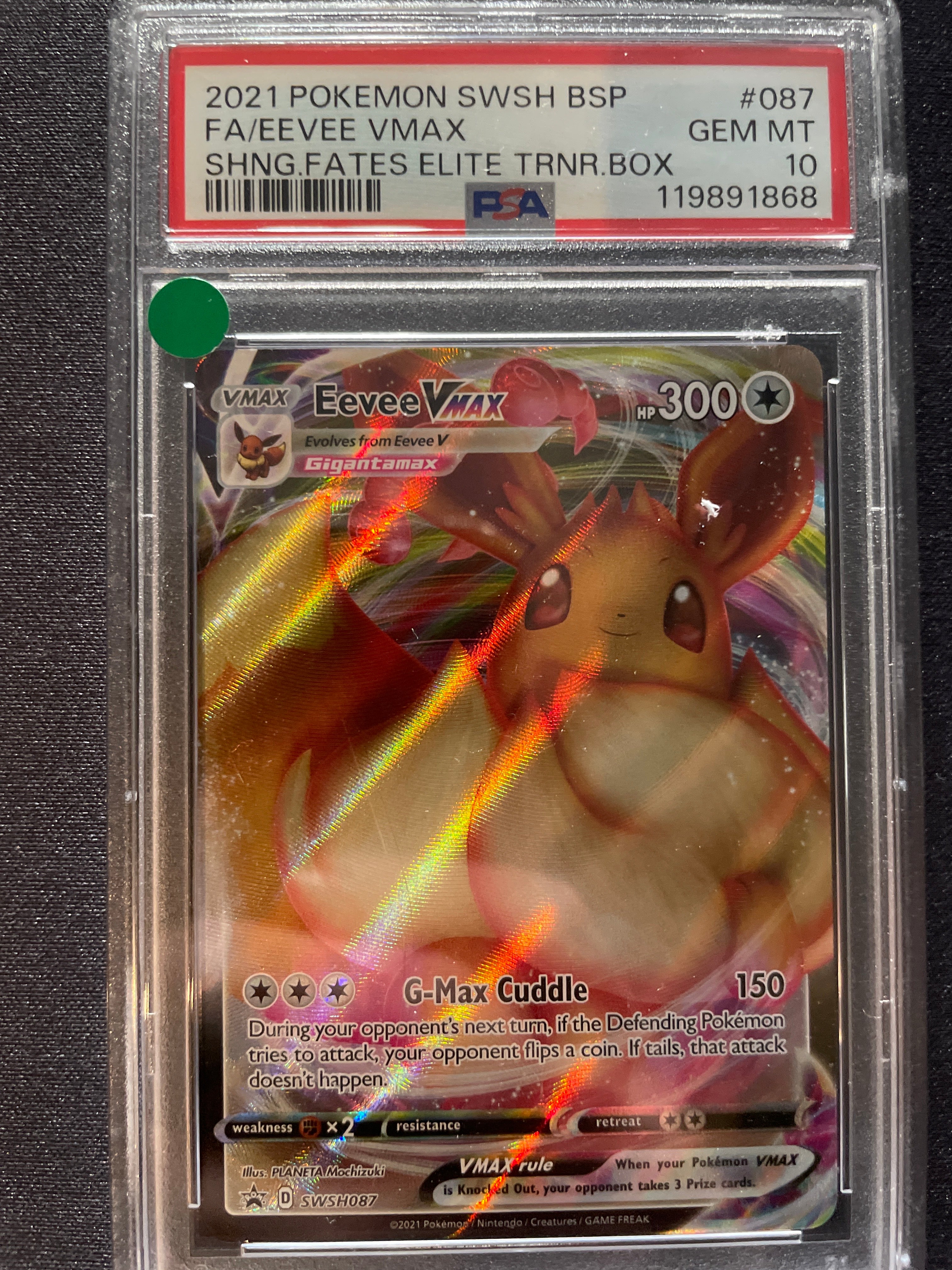 2021 Pokemon SWSH BSP FA/eevee vmax Shng.Fates Elite trainer box PSA 10