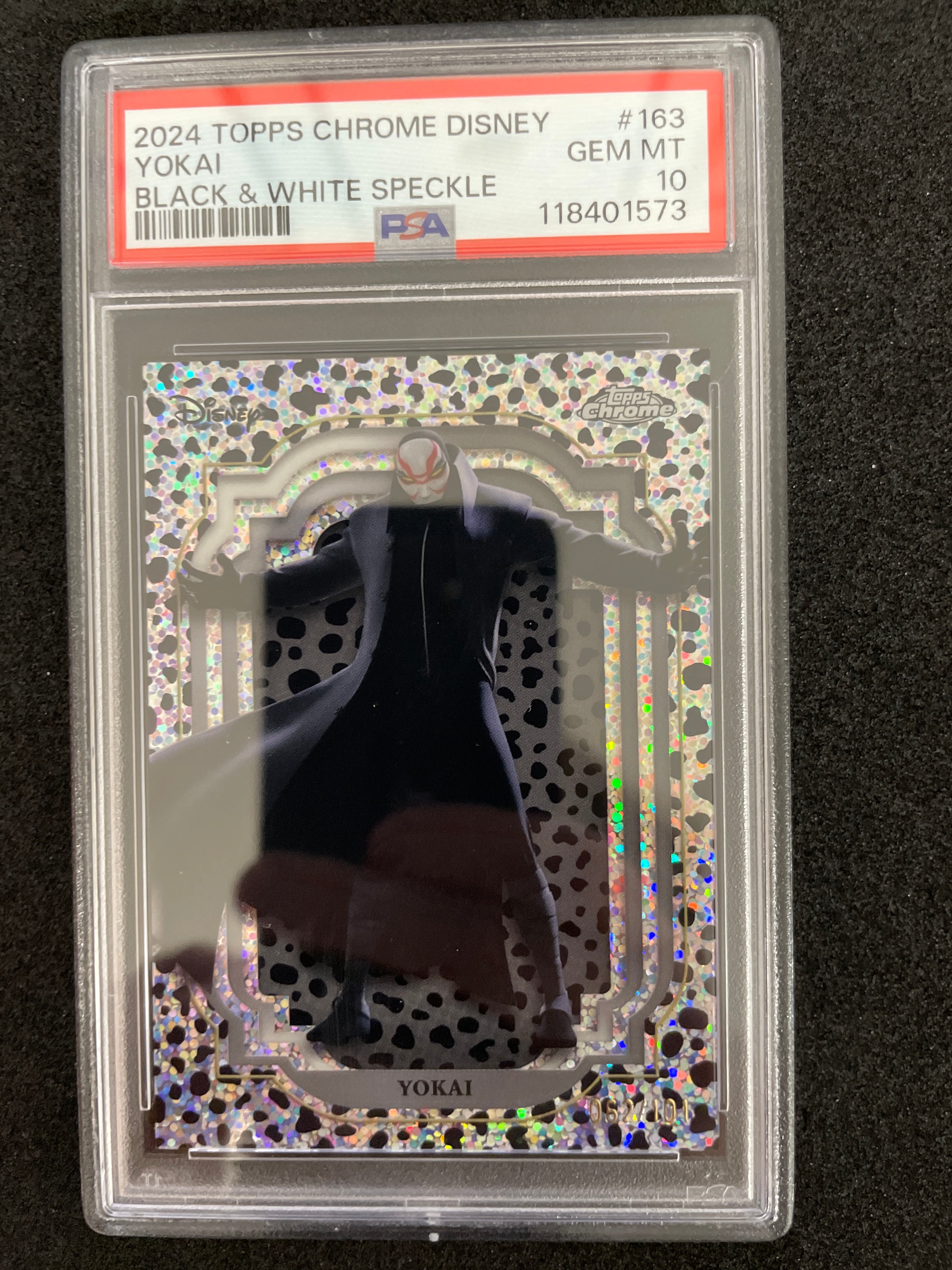 2024 Topps Chrome Disney Yokai Black & White Speckle Gem Mint PSA 10 /101