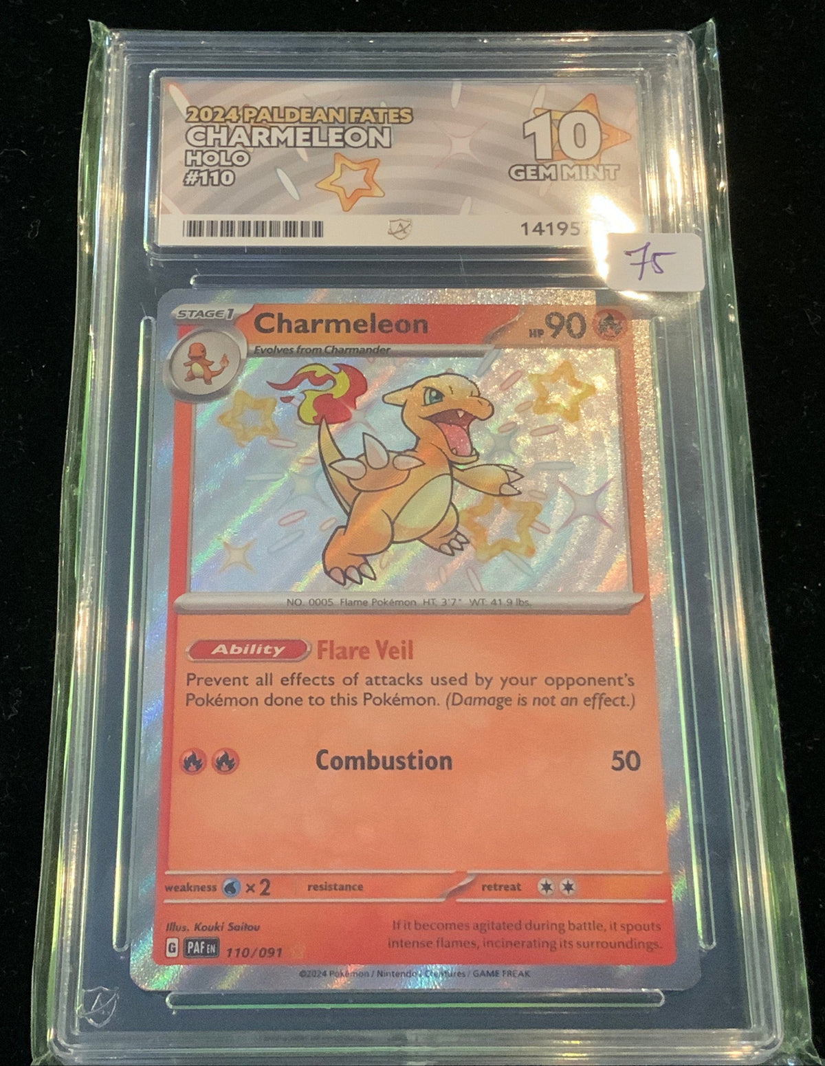 ACE Gem Mint 10 2024 Paldean Fates Charmeleon Holo #110