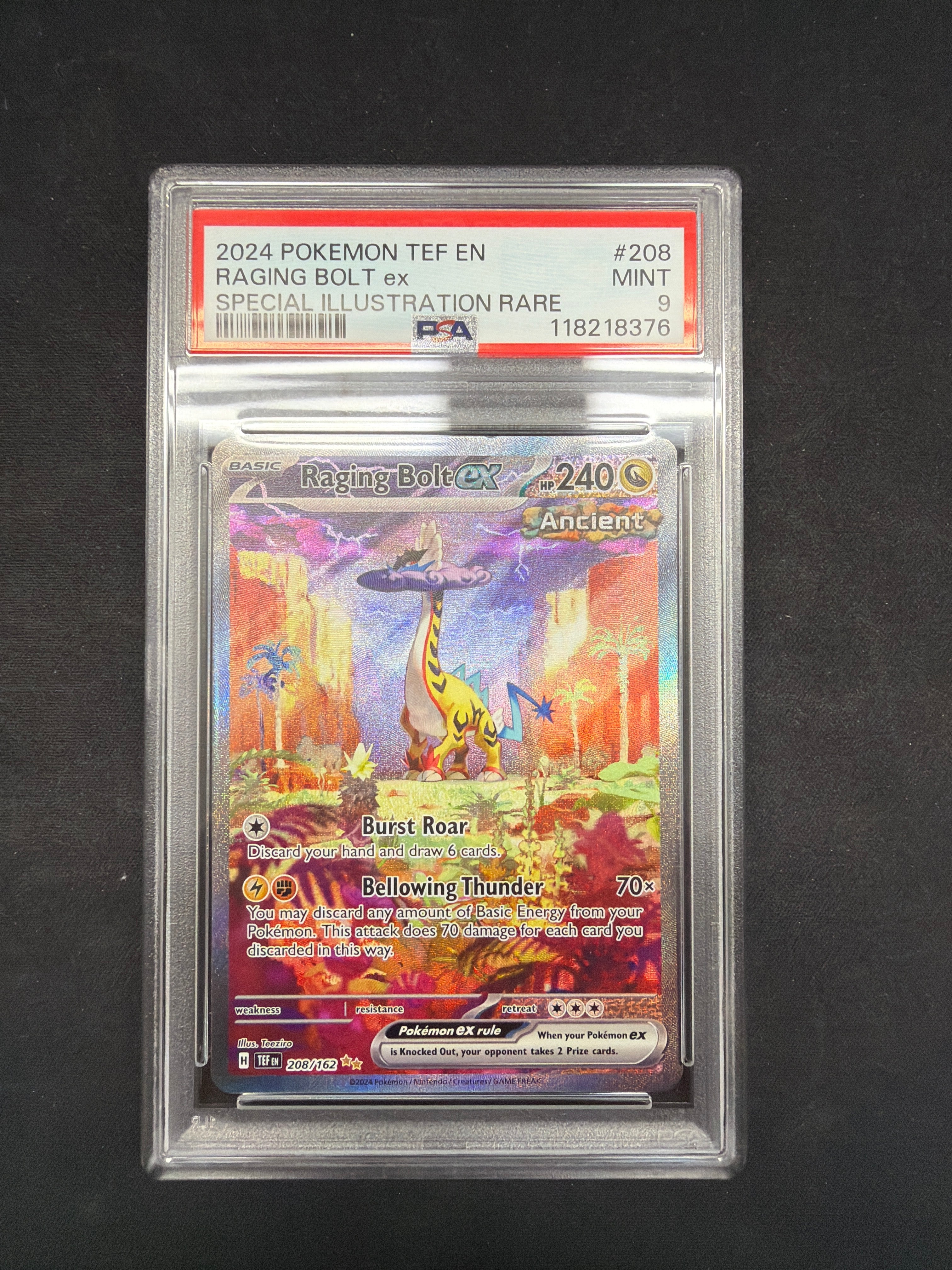 2024 Pokémon TEF En Raging Bolt Ex Special Illustration Rare PSA Mint 9