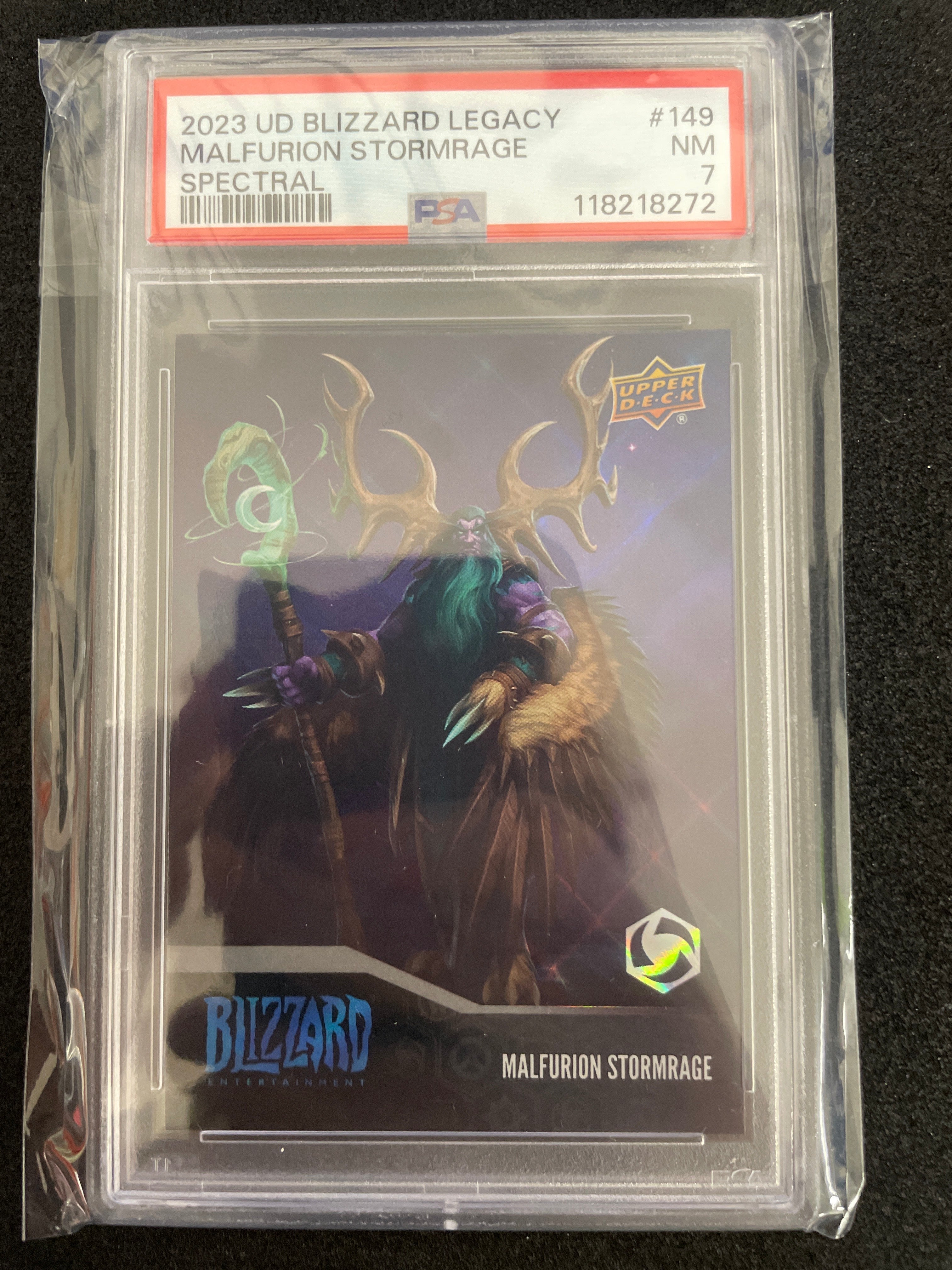 2023 UD Blizzard Legacy Malfurion Stormrage Spectral Near Mint PSA 7