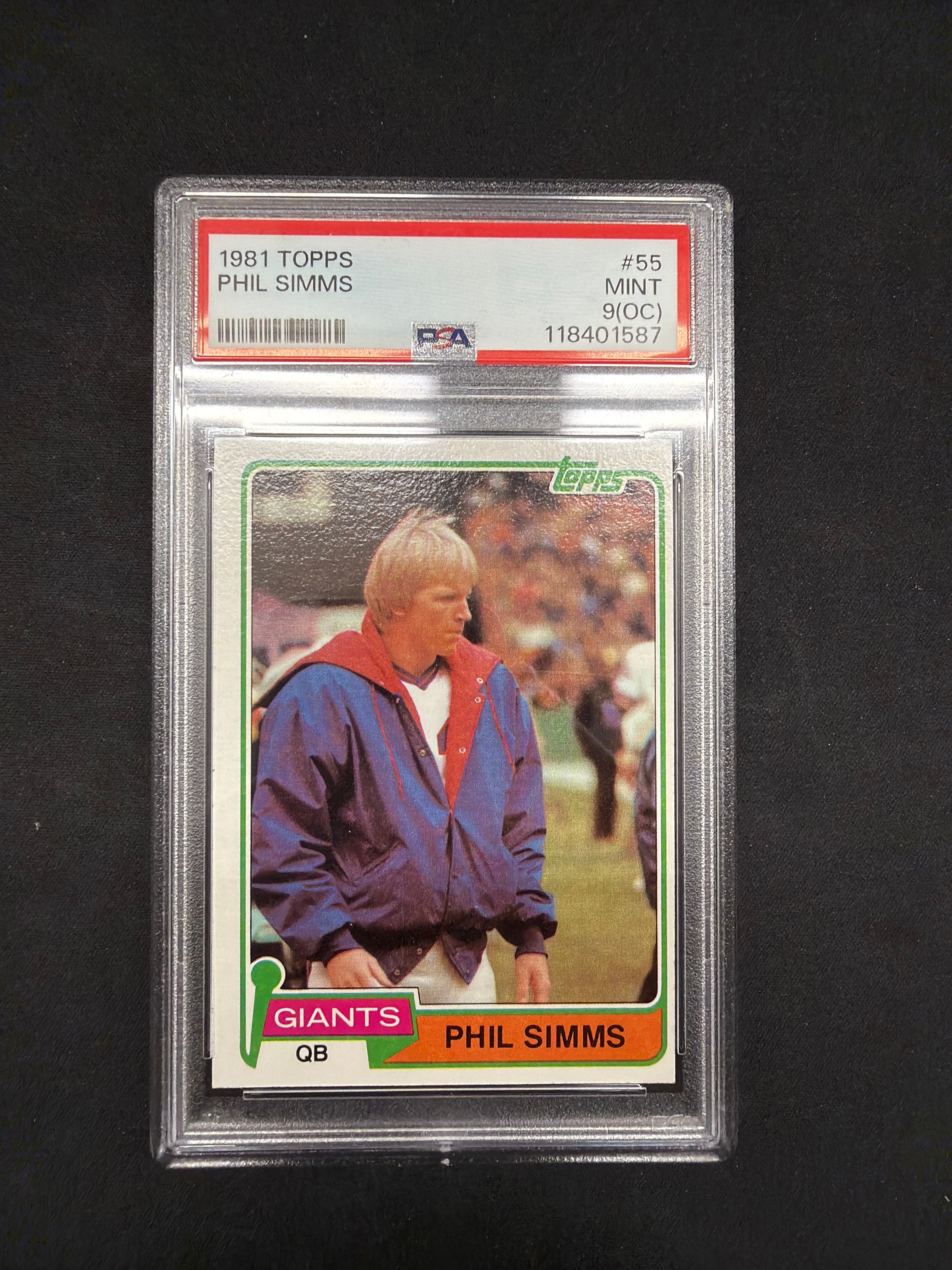 1981 Topps Phil Simms PSA MINT 9 (OC)