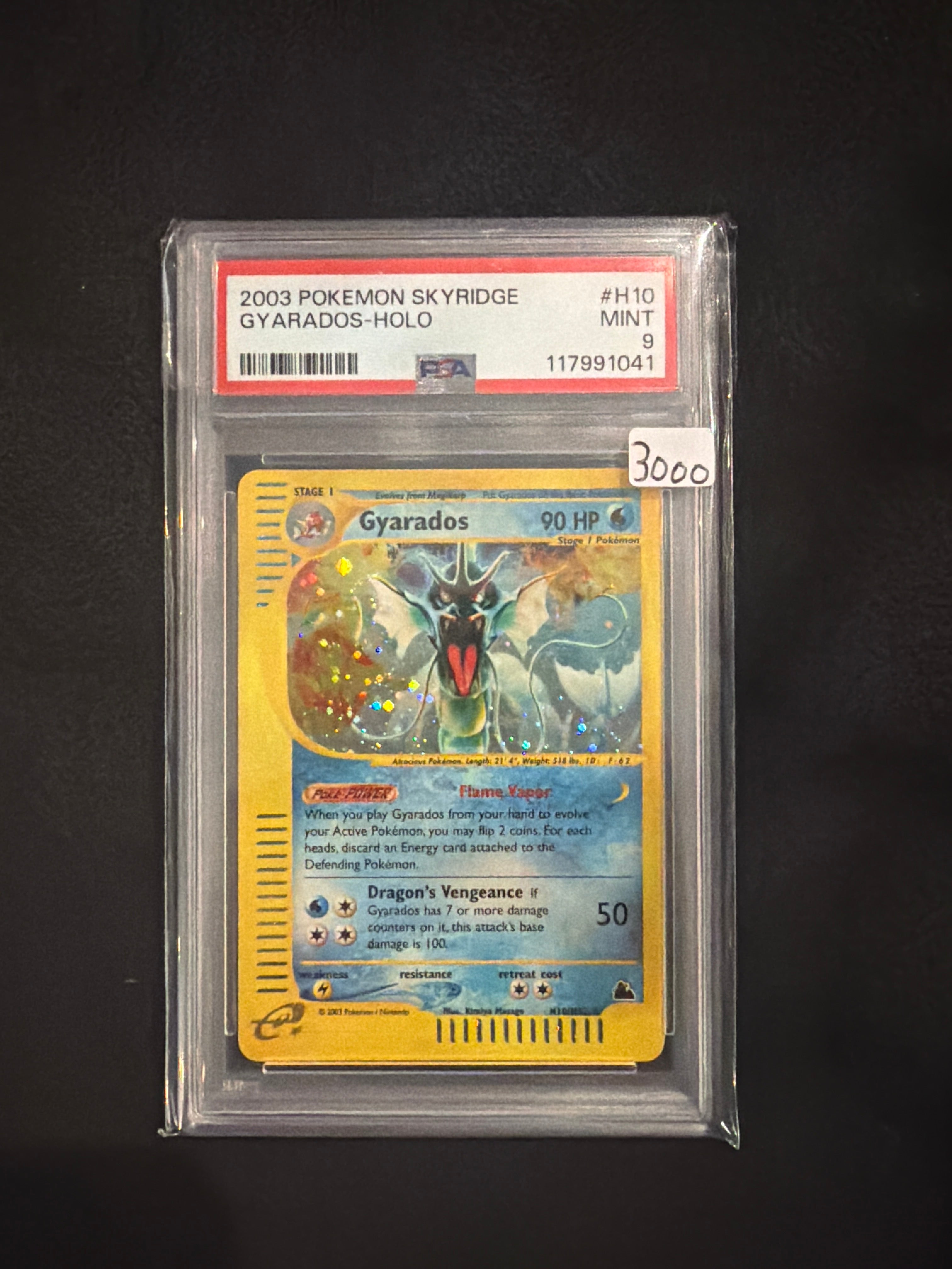 2003 Pokémon Skyridge Gyarados-Holo PSA Mint 9