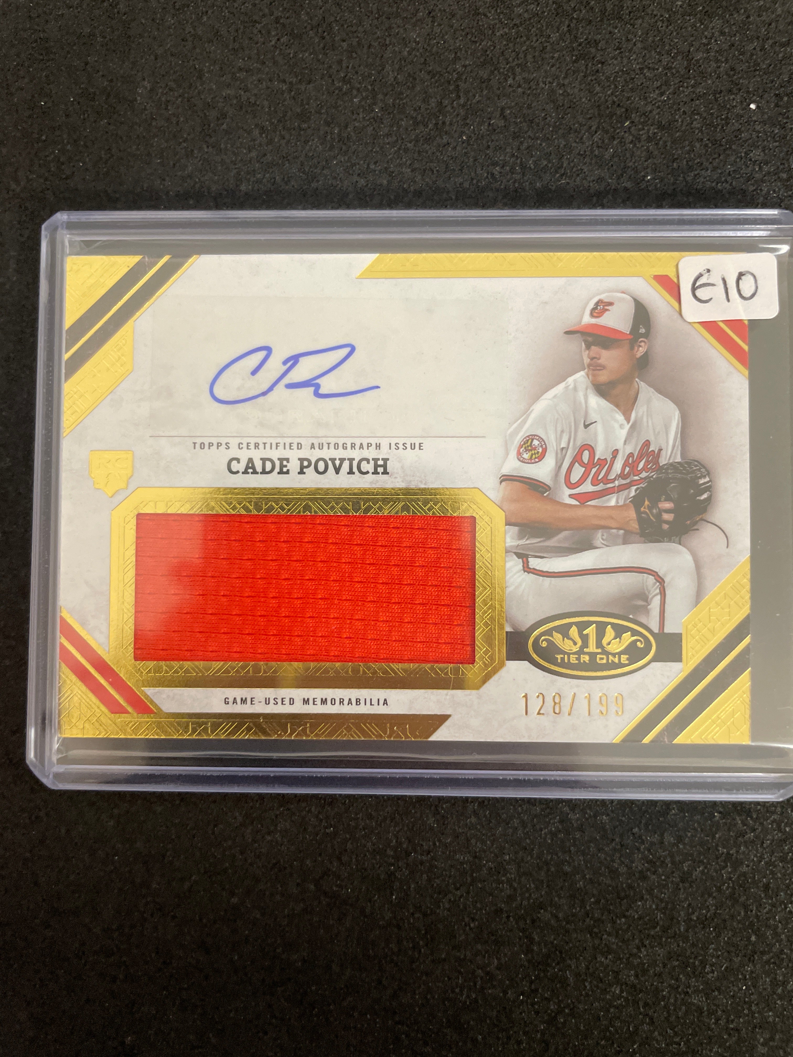 2025 Topps Tier One Baseball Cade Povich Autograph Relic /199