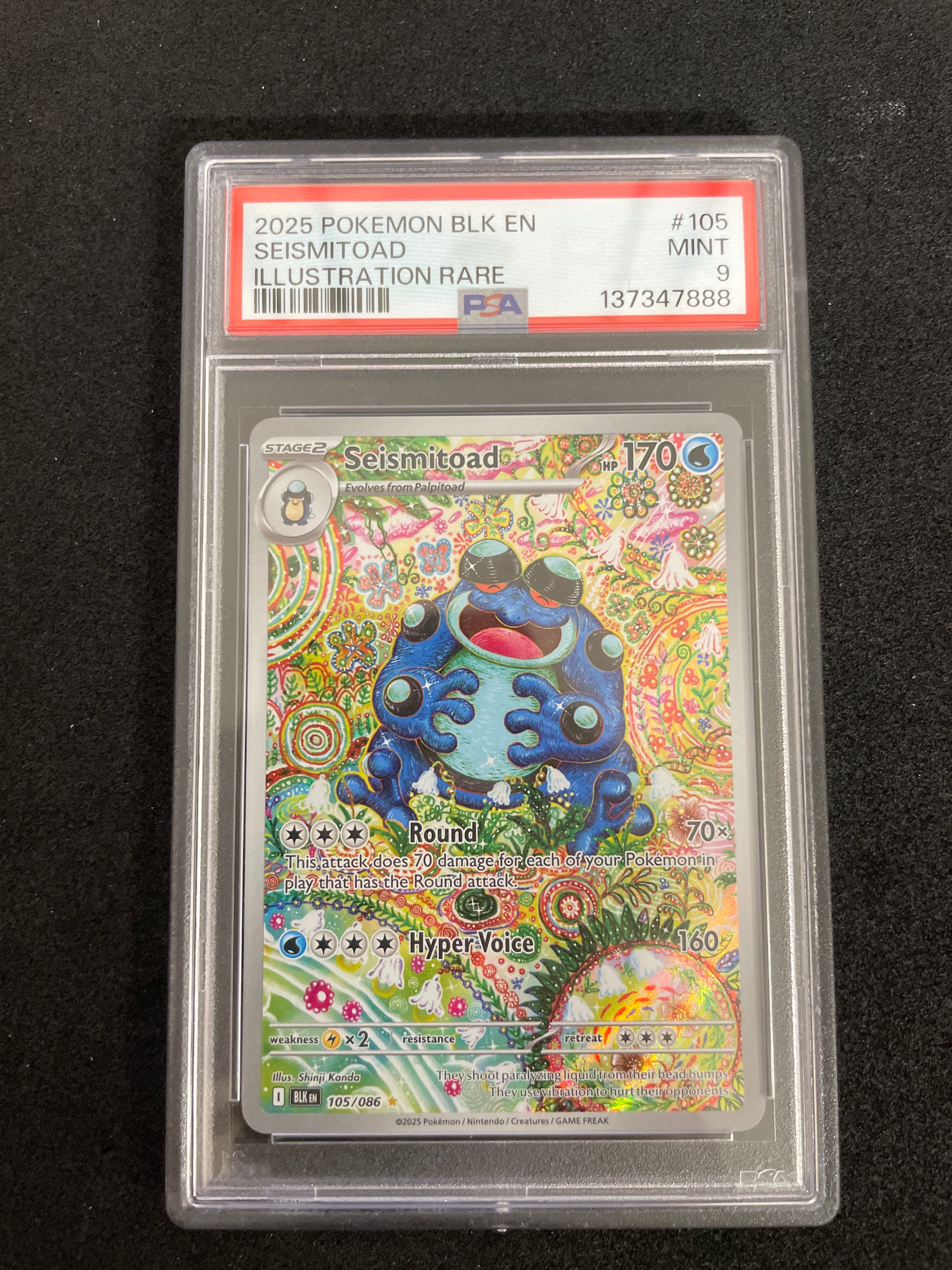 2025 Pokemon BLK EN Seismitoad Illustration Rare PSA 9