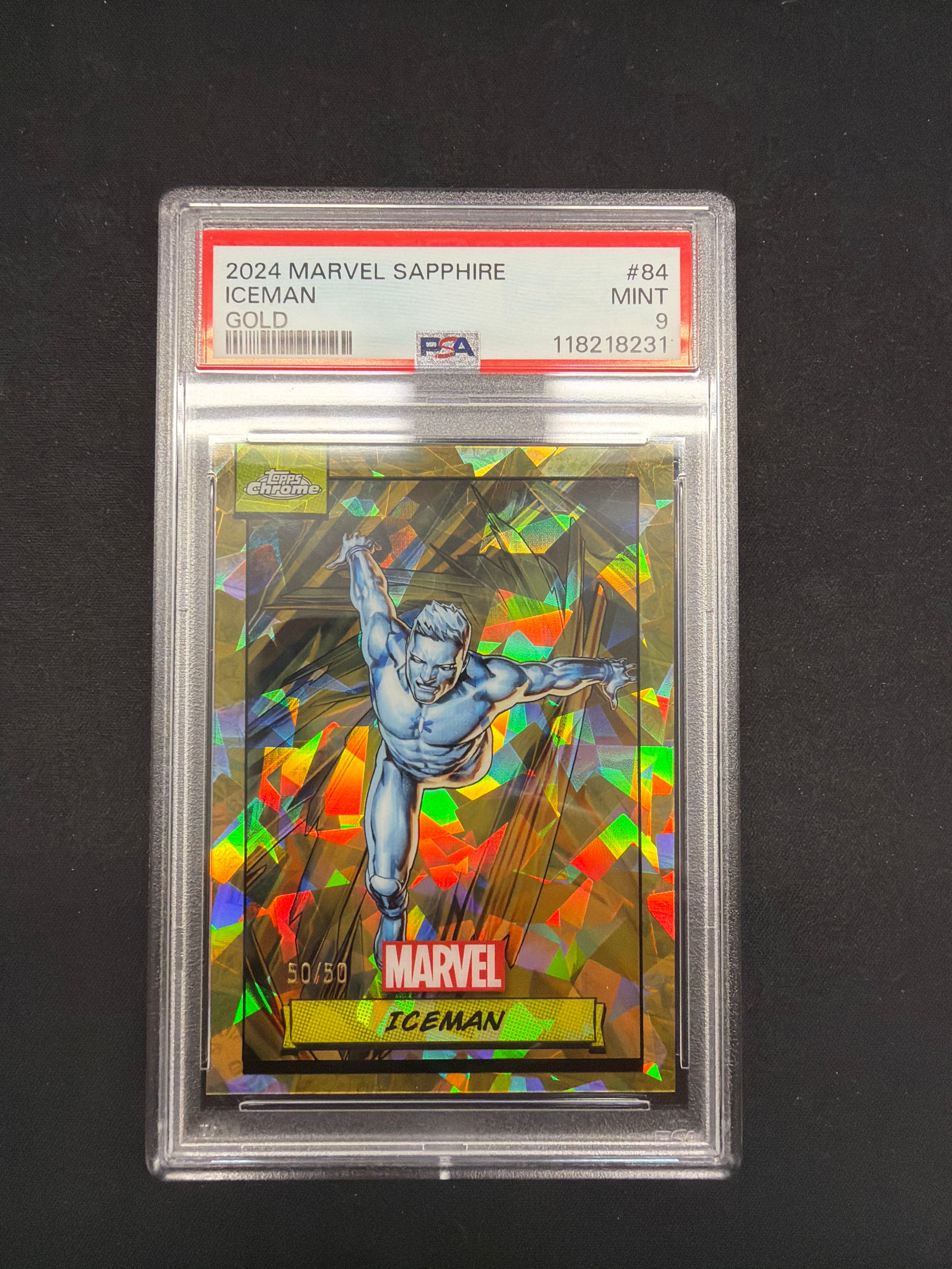 2024 Marvel Sapphire Iceman Gold PSA MINT 9 /50