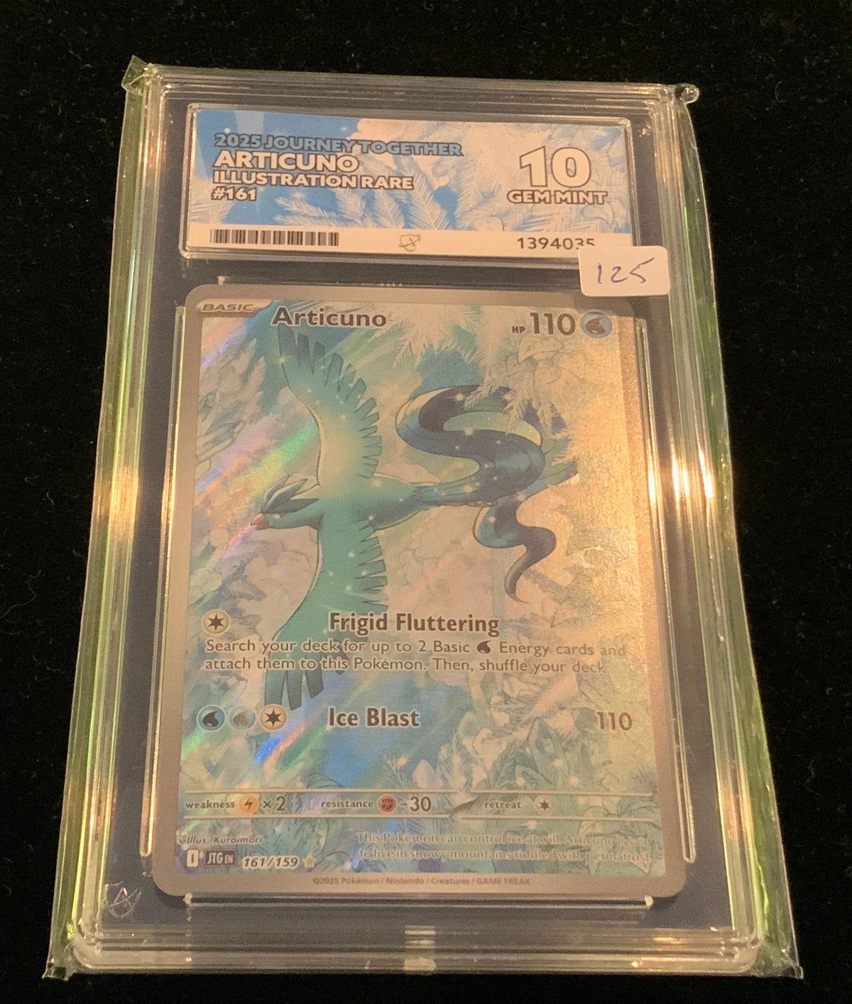 ACE Gem Mint 10 2025 Journey Together Articuno Illustration Rare #161